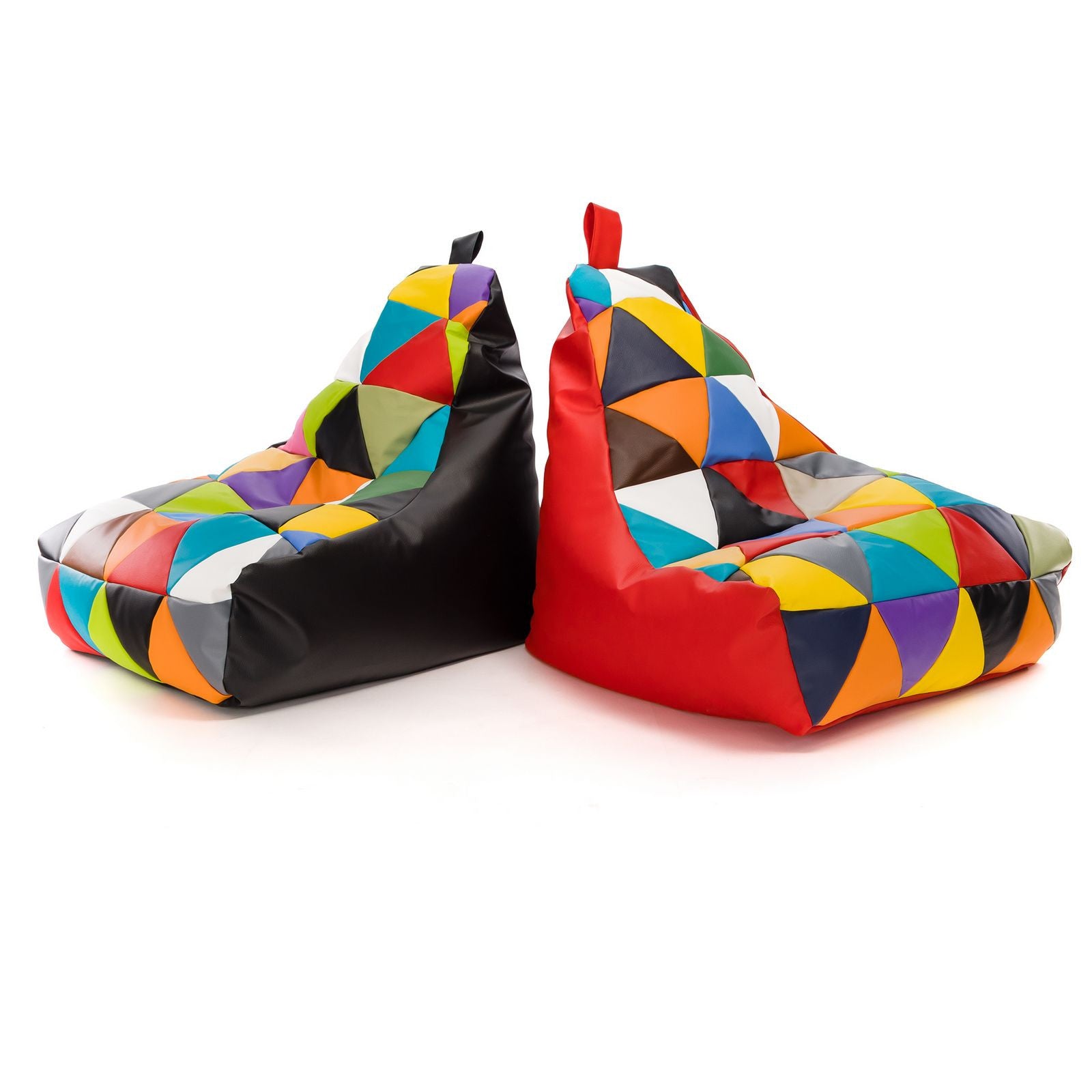 Pouf poltrona sacco seduta keiko s patchwork ecopelle