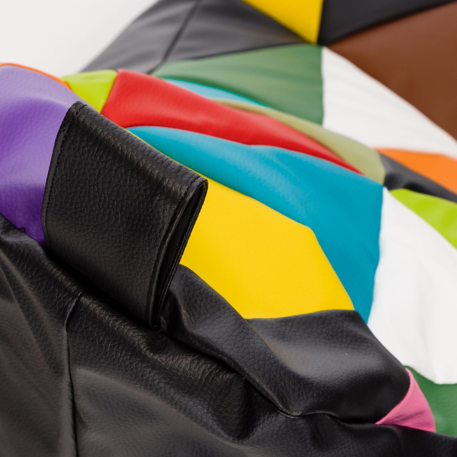Pouf poltrona sacco seduta keiko s patchwork ecopelle