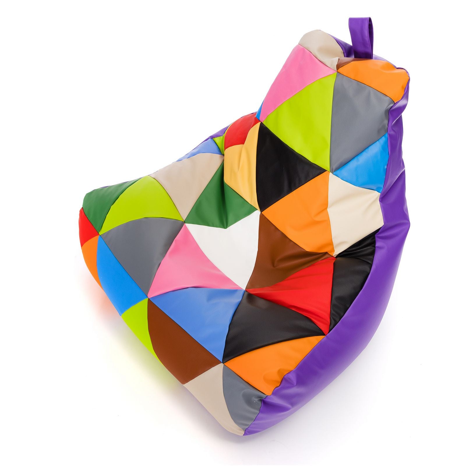 Pouf poltrona sacco seduta keiko m patchwork ecopelle