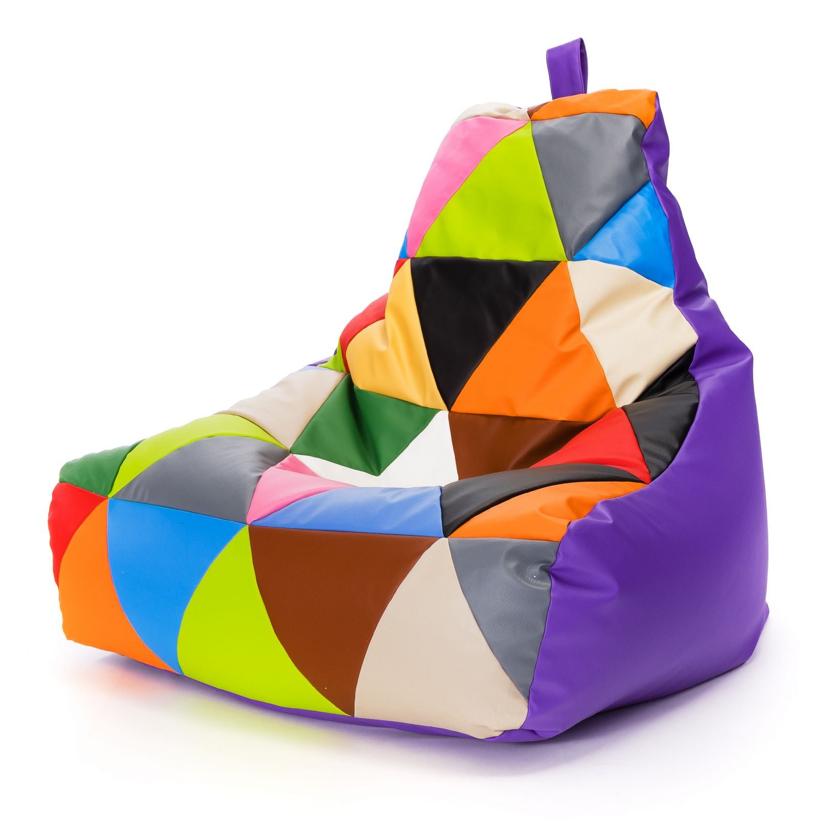 Pouf poltrona sacco seduta keiko m patchwork ecopelle