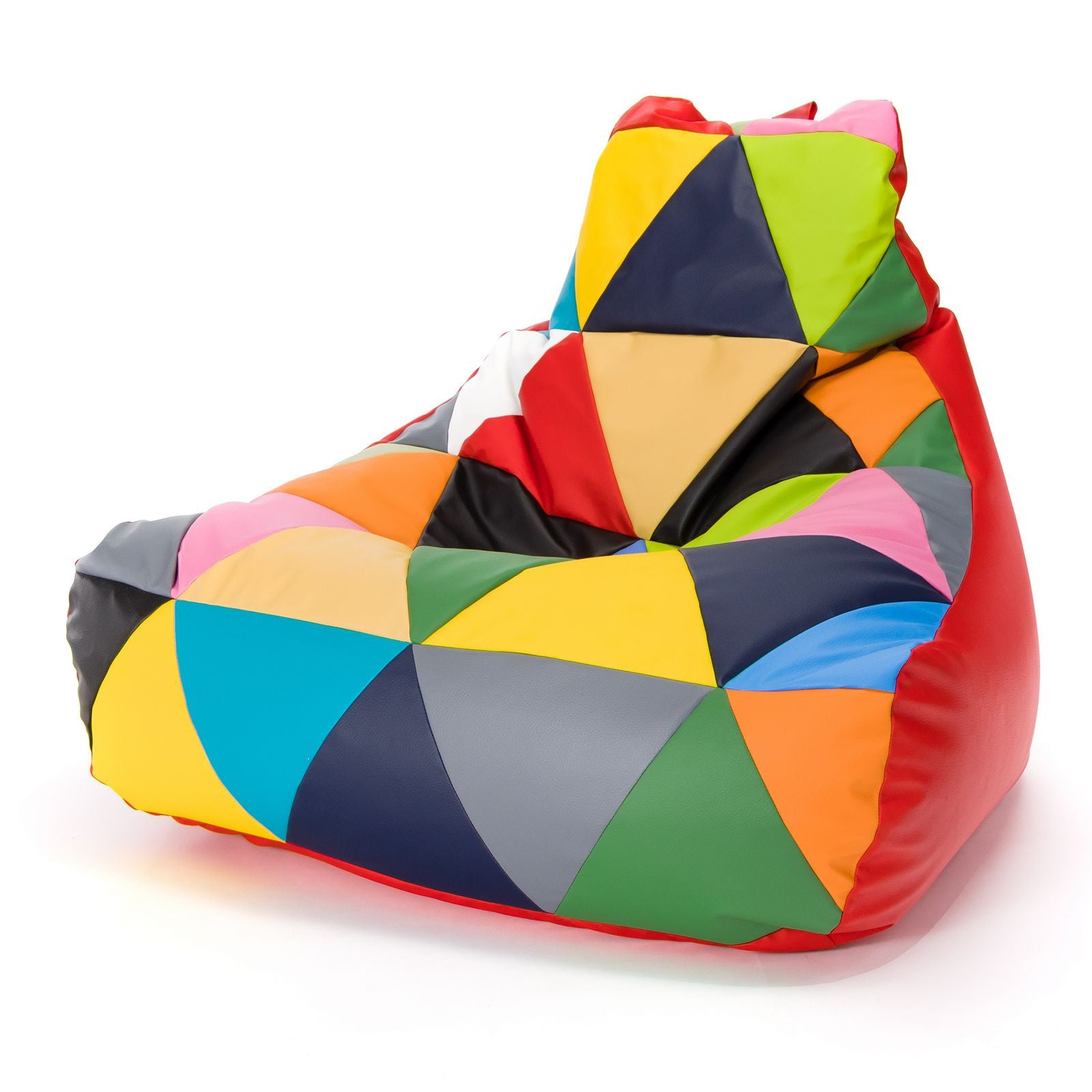 Pouf poltrona sacco seduta keiko m patchwork ecopelle