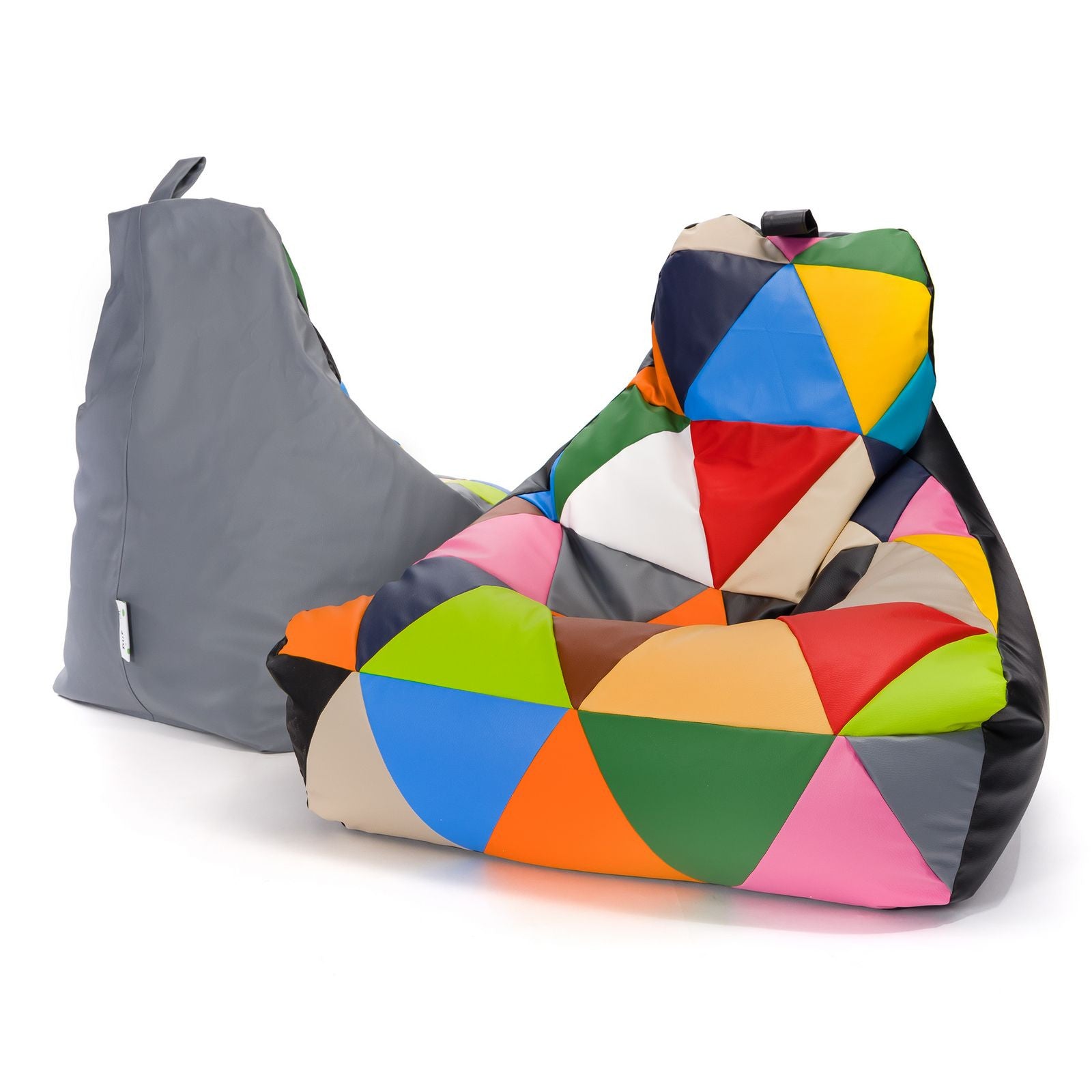 Pouf poltrona sacco seduta keiko m patchwork ecopelle