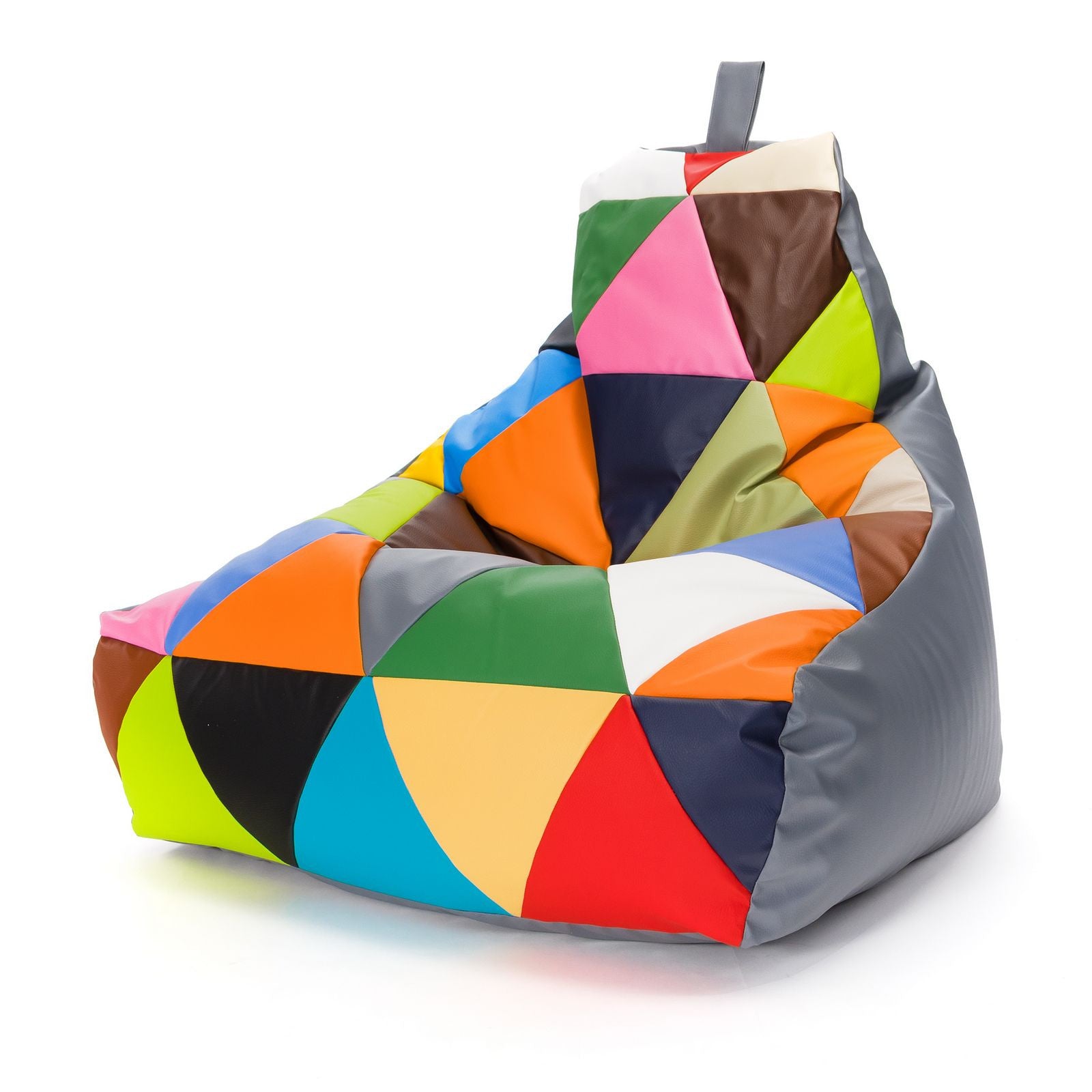 Pouf poltrona sacco seduta keiko m patchwork ecopelle