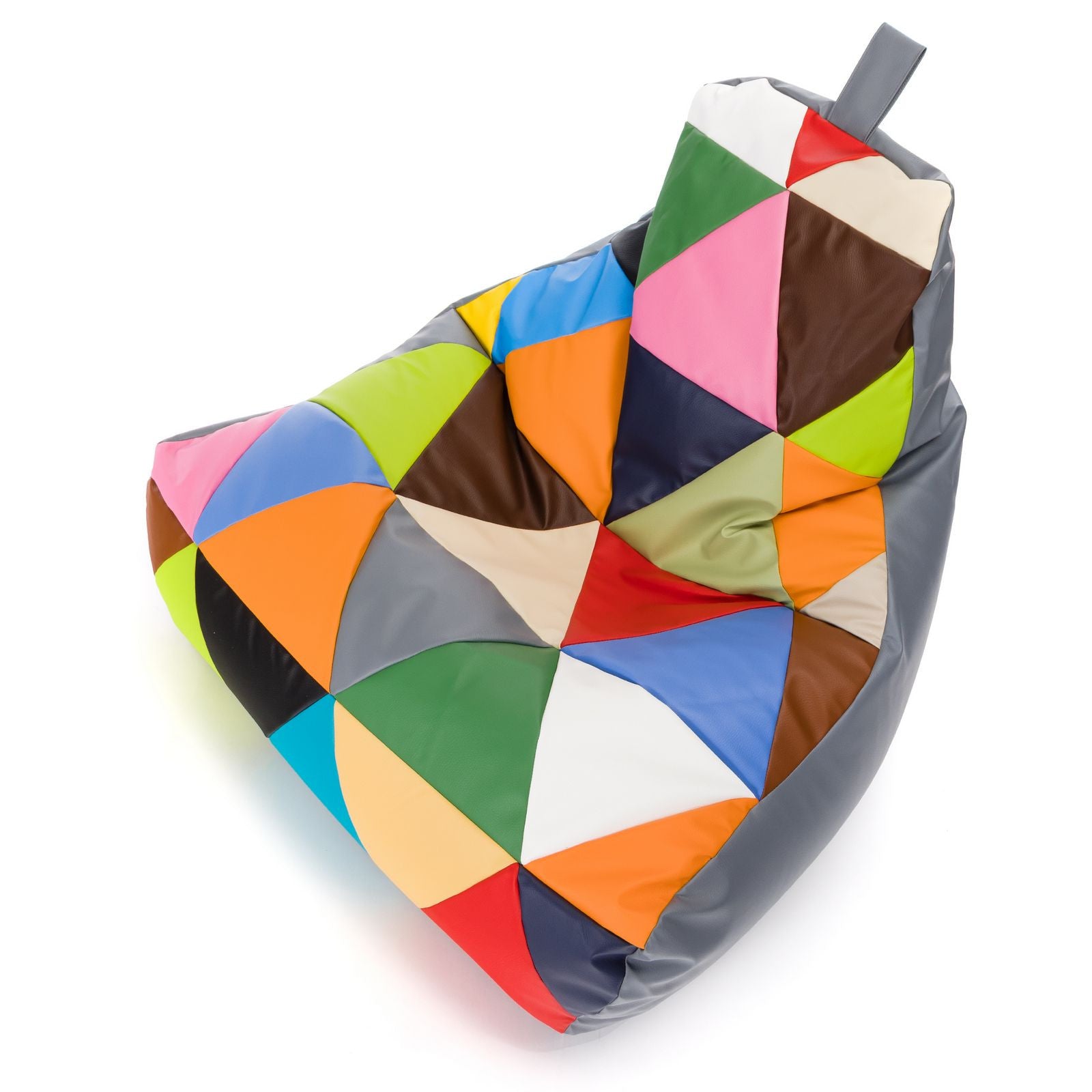 Pouf poltrona sacco seduta keiko m patchwork ecopelle