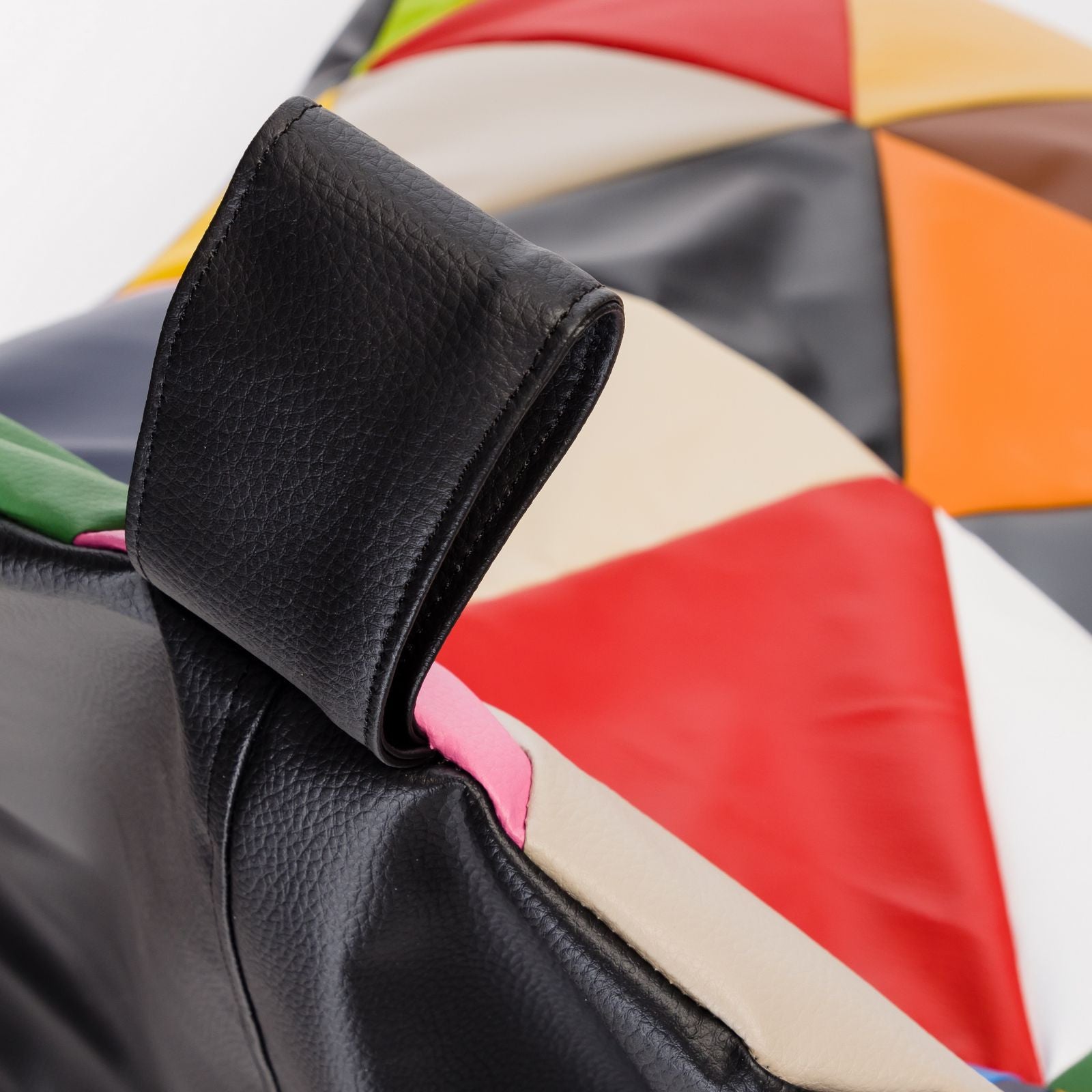 Pouf poltrona sacco seduta keiko m patchwork ecopelle