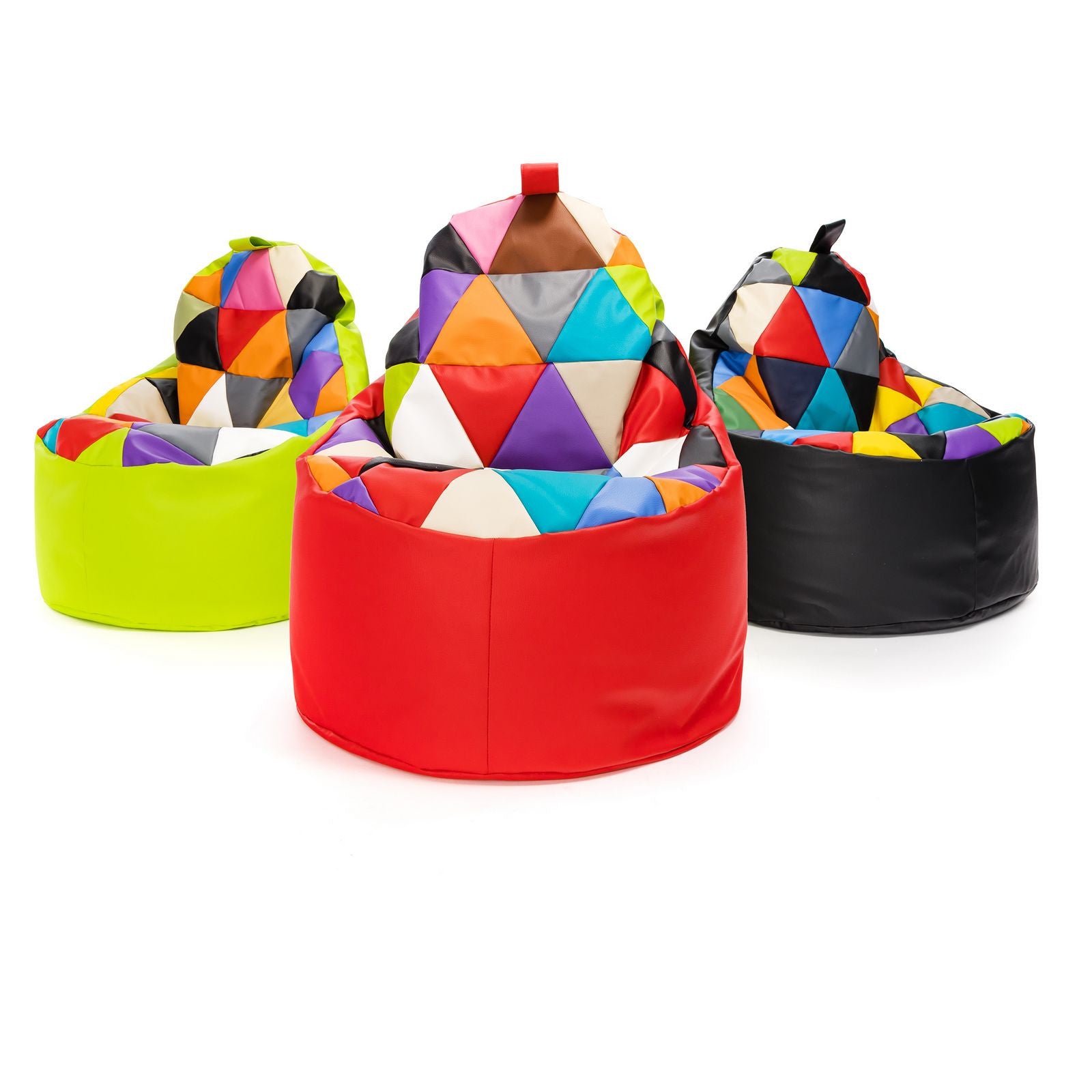 Pouf poltrona sacco seduta yoko patchwork ecopelle