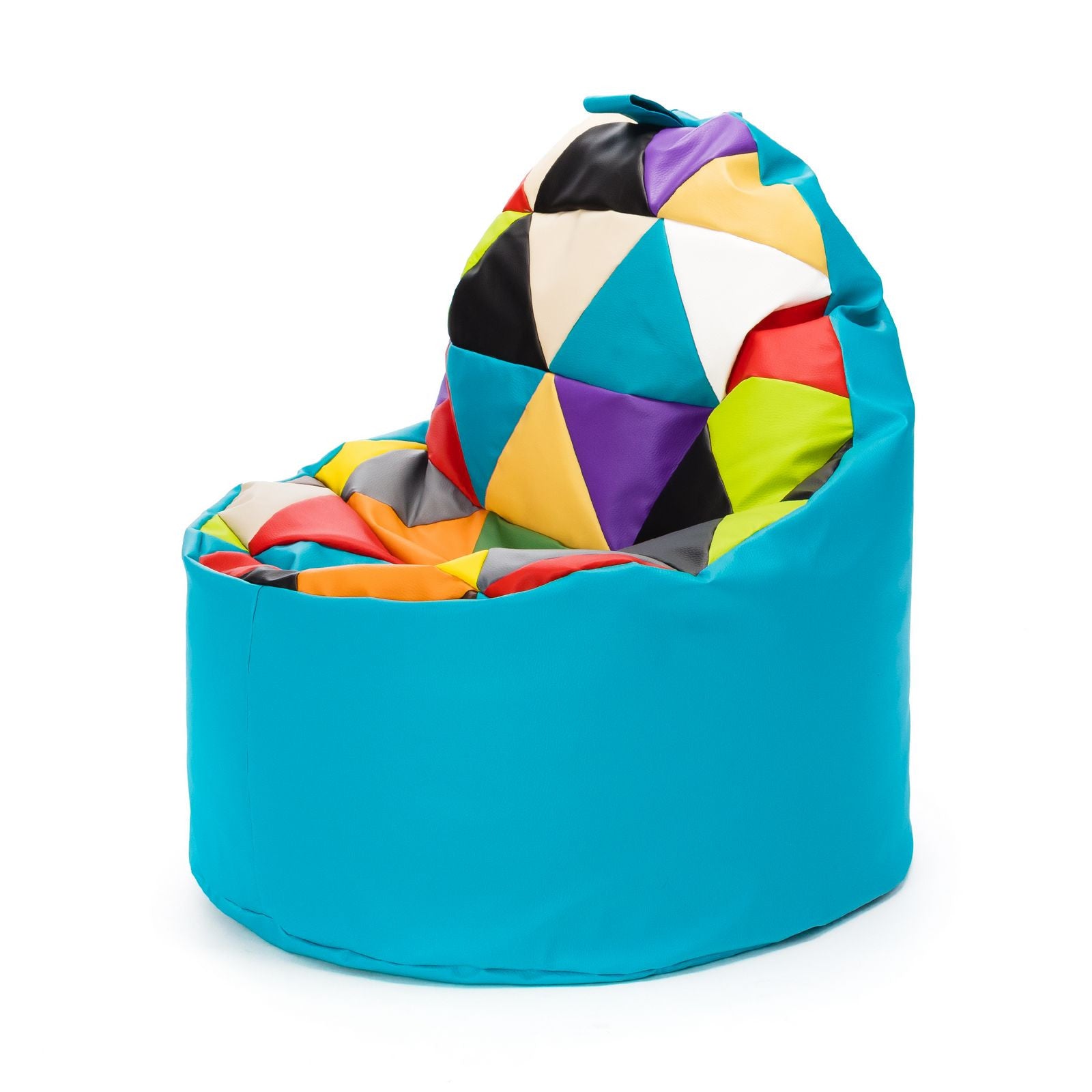 Pouf poltrona sacco seduta yoko patchwork ecopelle