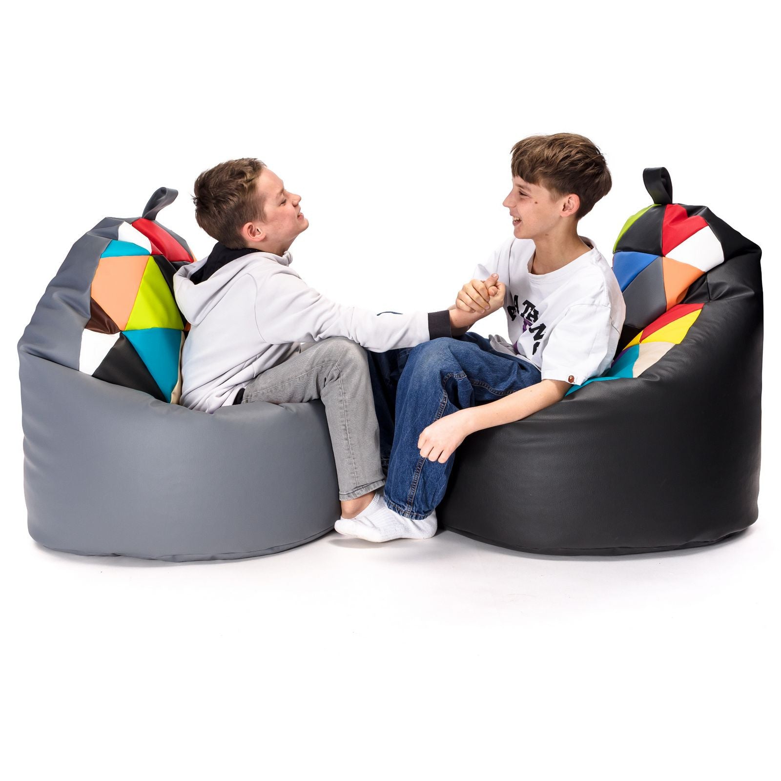 Pouf poltrona sacco seduta yoko patchwork ecopelle