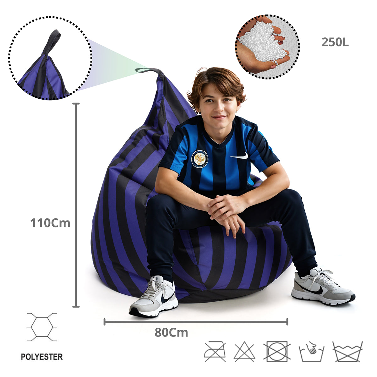 Pouf Poltrona Sacco Oscar Sport con maniglia