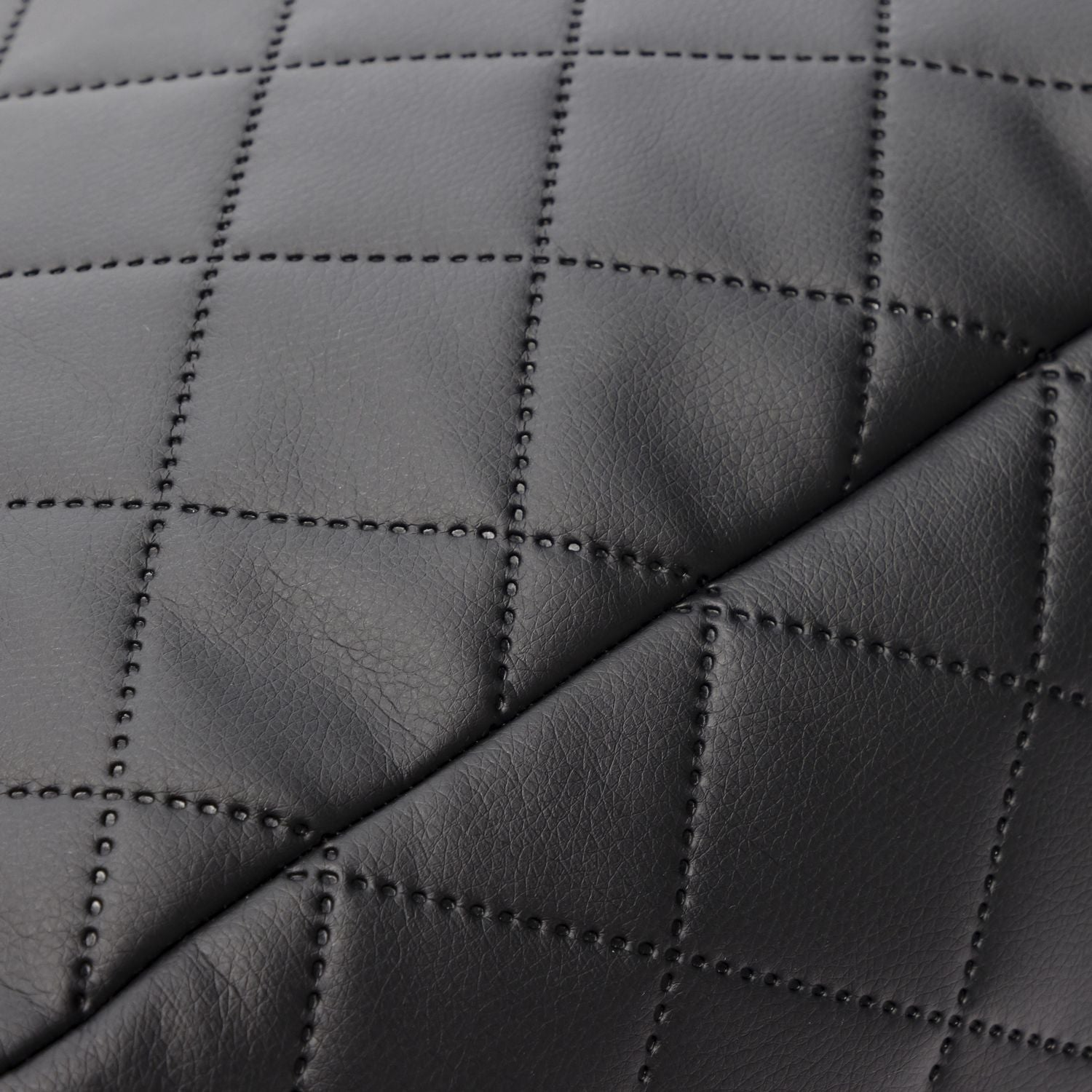 Pouf Poggiapiedi Sgabello Quadrato in Ecopelle Trapuntata 37x37
