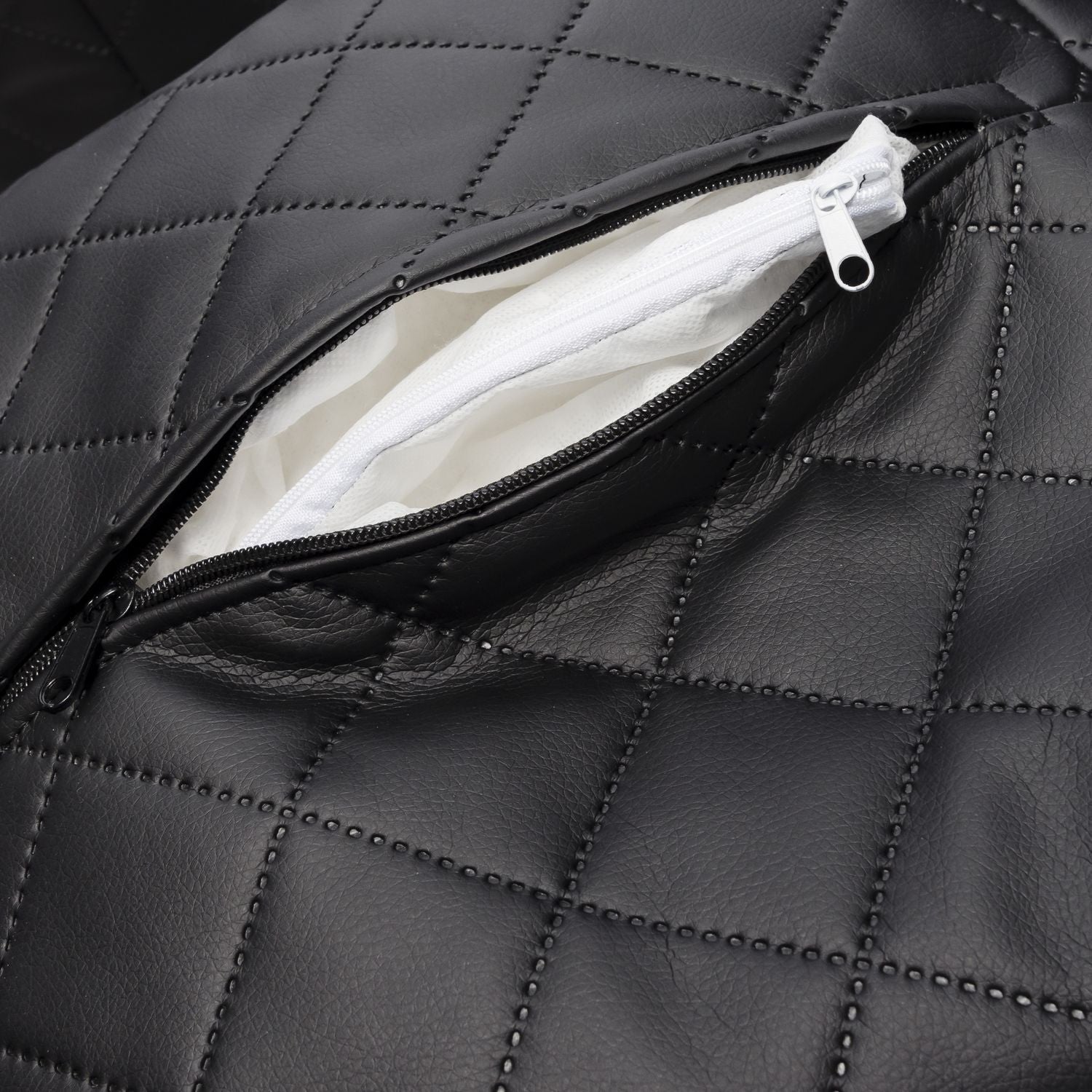 Pouf Poggiapiedi Sgabello Quadrato in Ecopelle Trapuntata 37x37