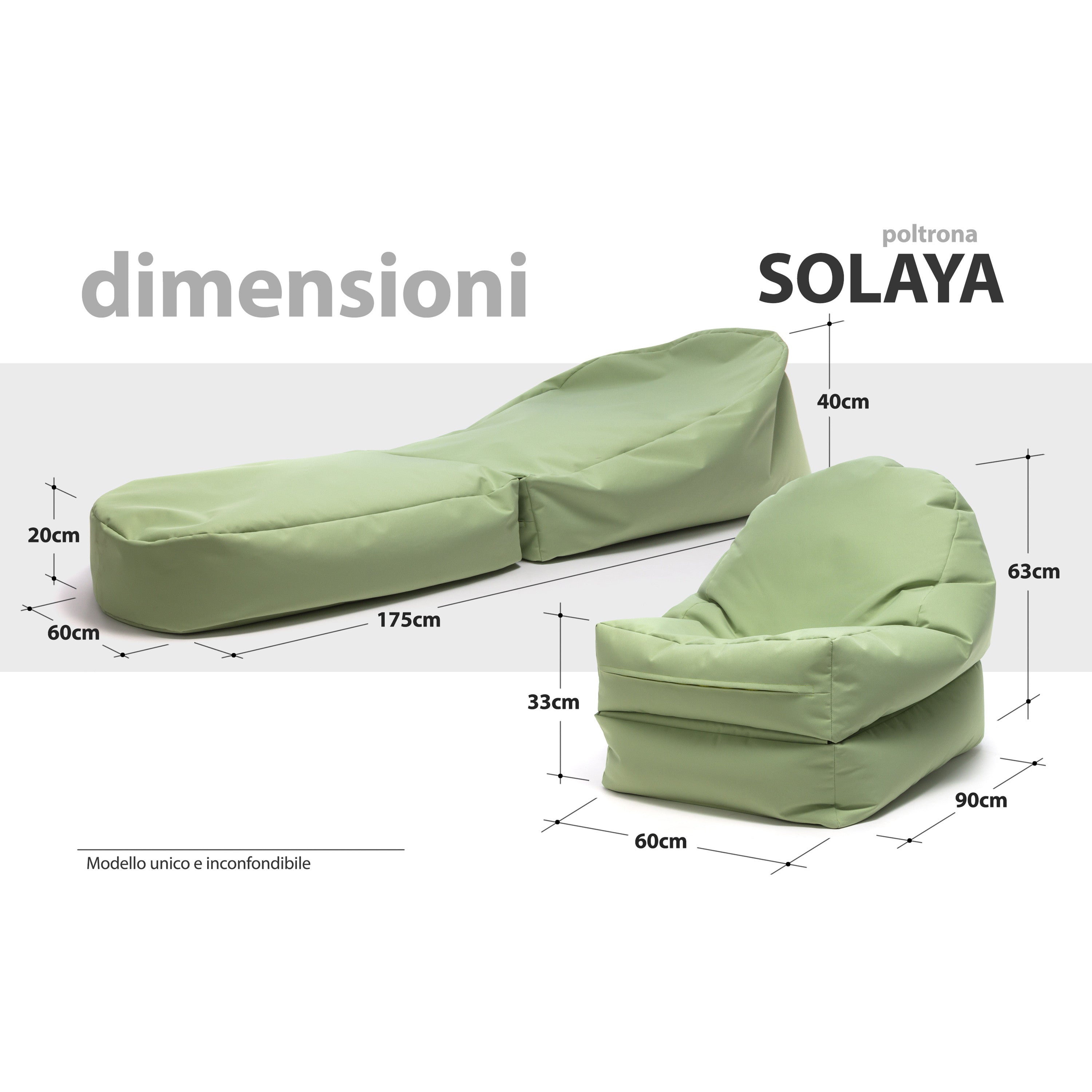Solaya Pouf Sacco Reversibile in Chaise Longue