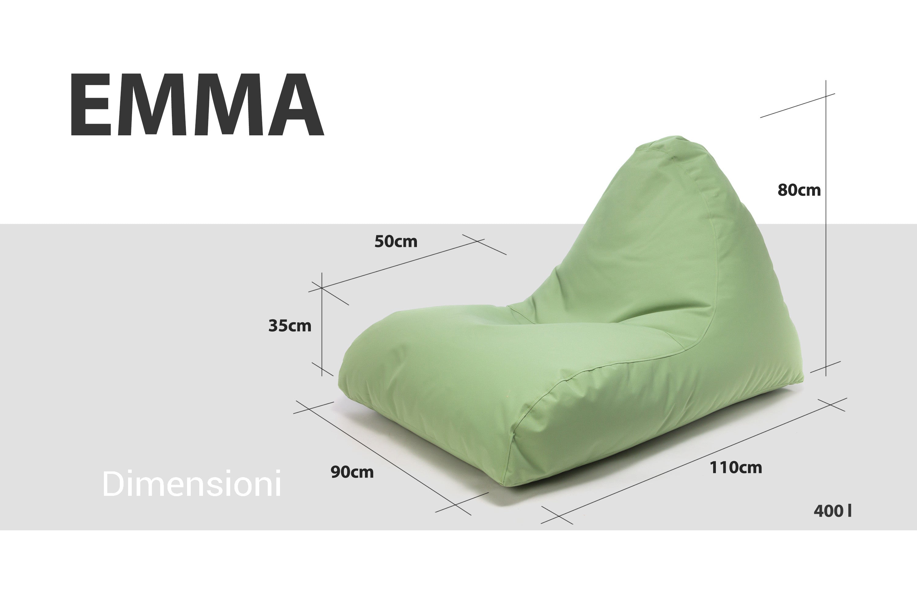Emma Pouf Cuscino da esterno con maniglia