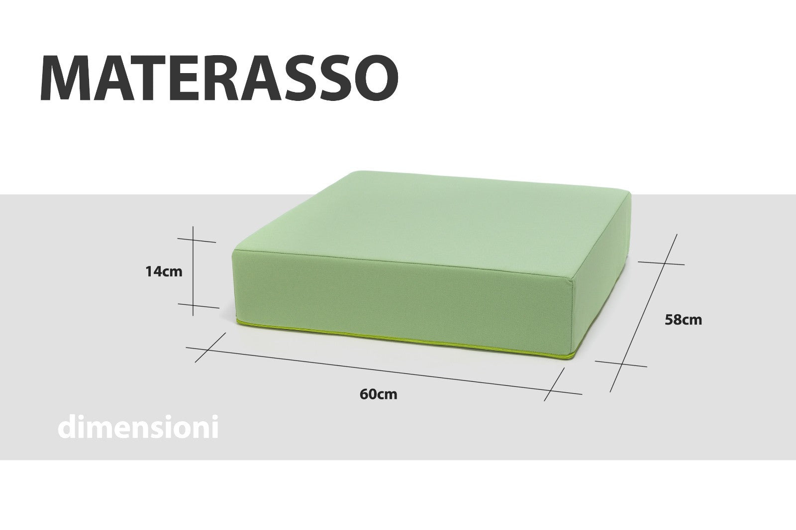 Materassino Sfoderabile 100% Waterproof 58x60 Cm