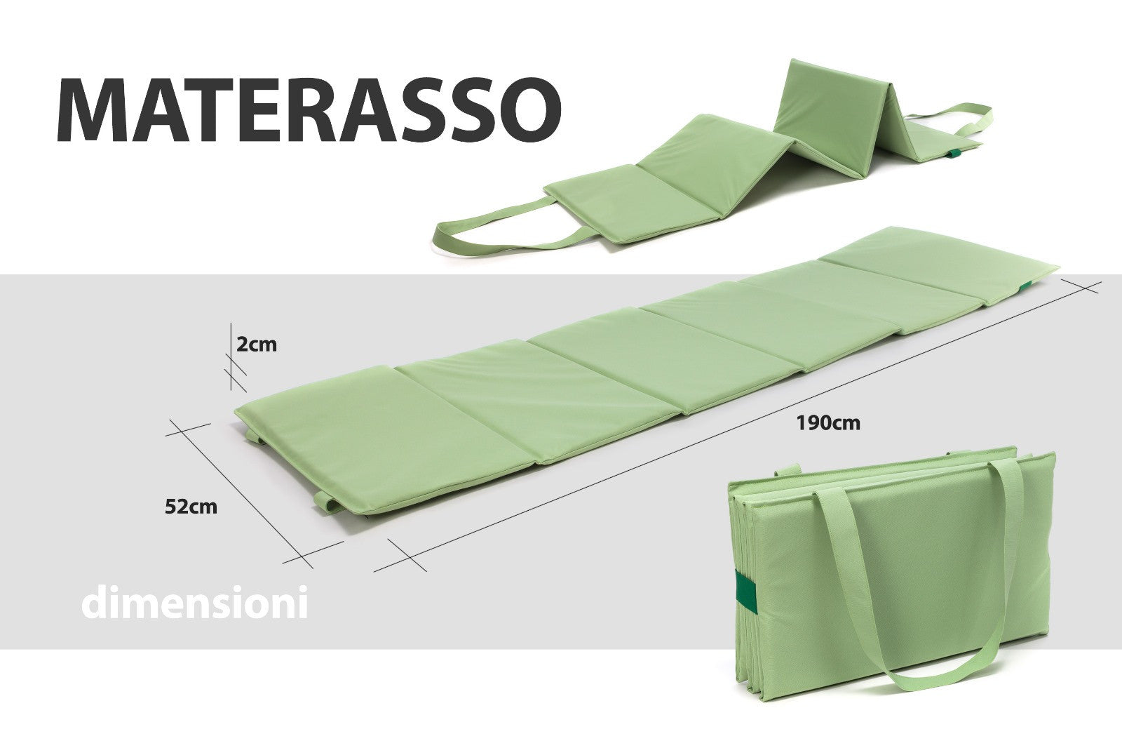 Materassino Pieghevole 100% Waterproof 52x190 Cm