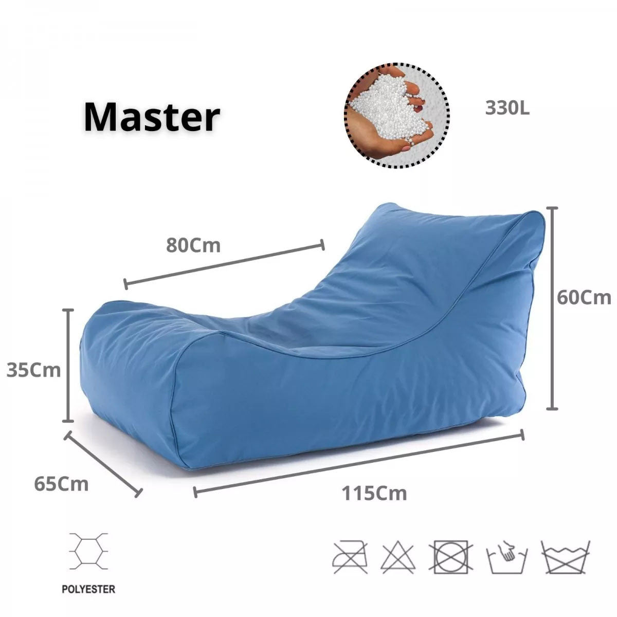 Pouf Poltrona Sacco Chaise Longue da Esterno Pouf a Sacco Lettino in Poliestere Waterproof