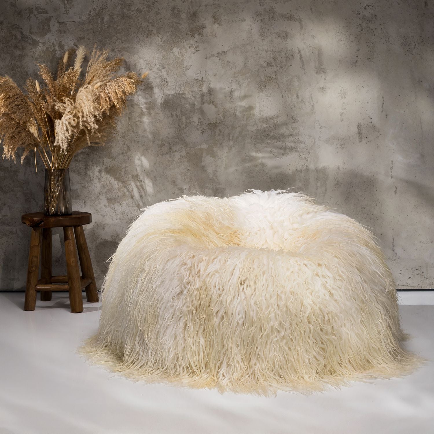 Pouf Poltrona Sacco in Vello Naturale d'Agnello
