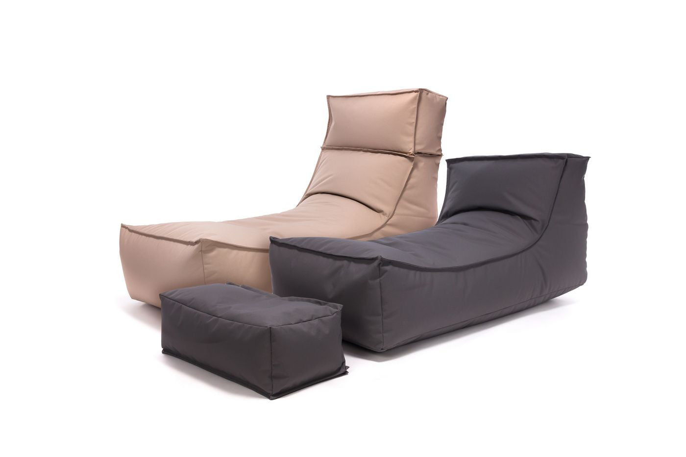 Camel Chaise Longue Pouf Poltrona Sacco per Esterno Impermeabile con poggiatesta rimovibile