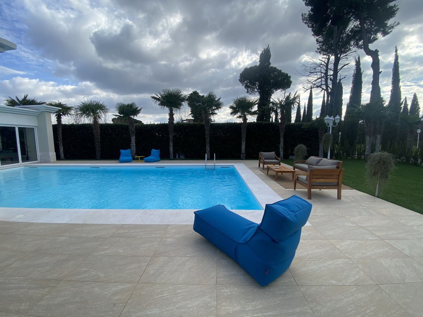 Camel Chaise Longue Pouf Poltrona Sacco per Esterno Impermeabile con poggiatesta rimovibile