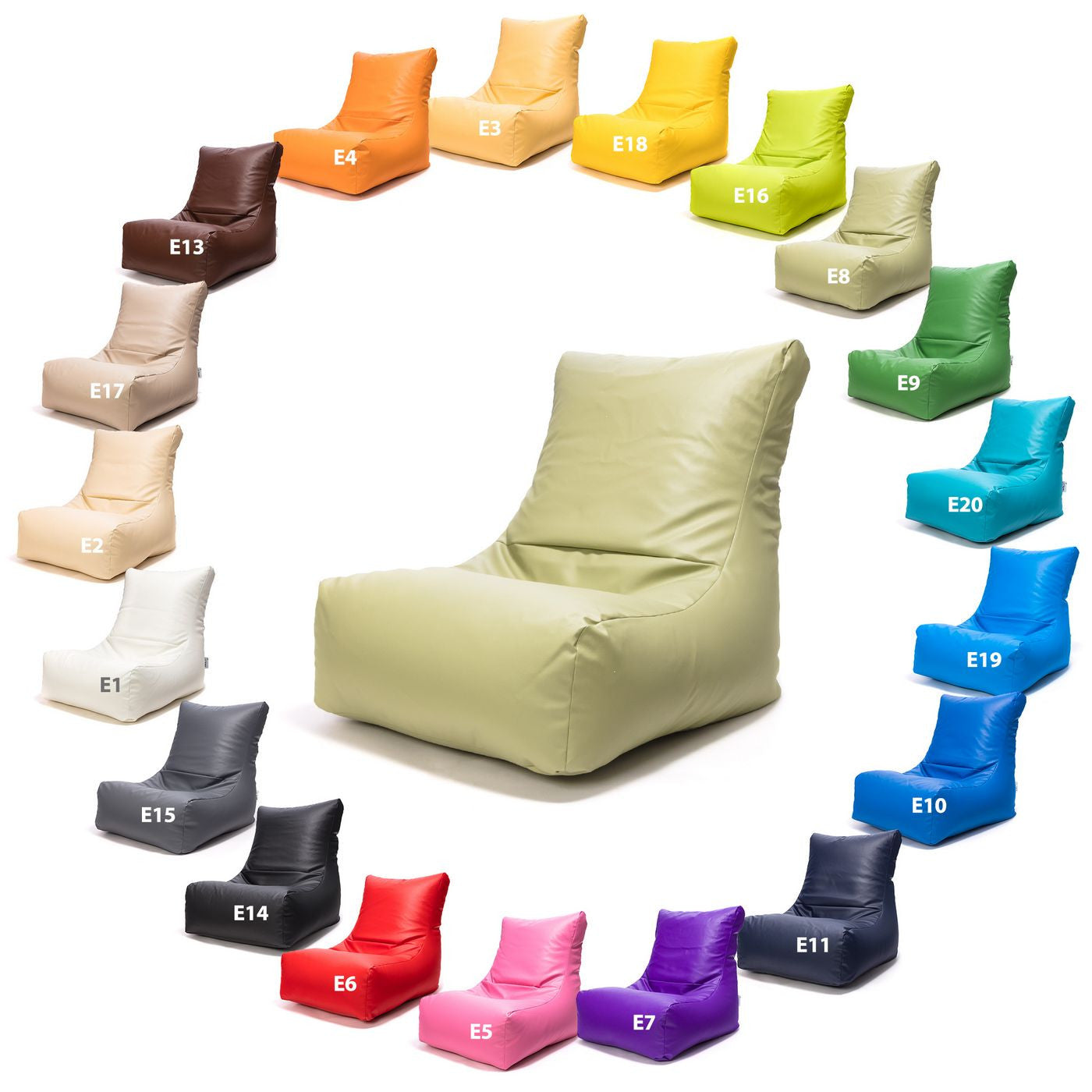 Sakura Pouf Poltrona Sacco seduta in ecopelle schienale alto
