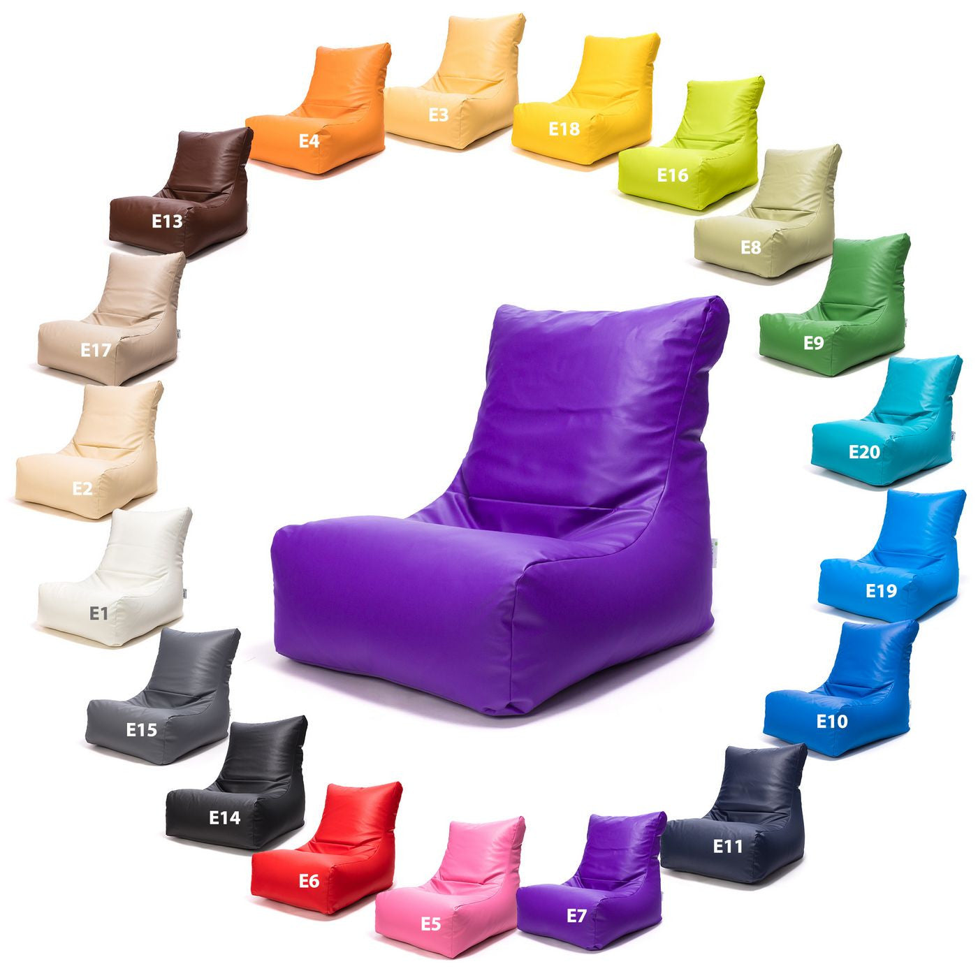 Sakura Pouf Poltrona Sacco seduta in ecopelle schienale alto
