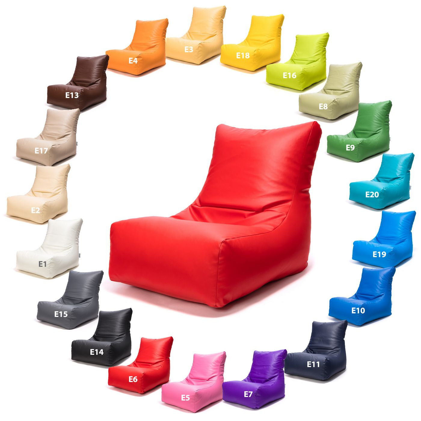 Sakura Pouf Poltrona Sacco seduta in ecopelle schienale alto