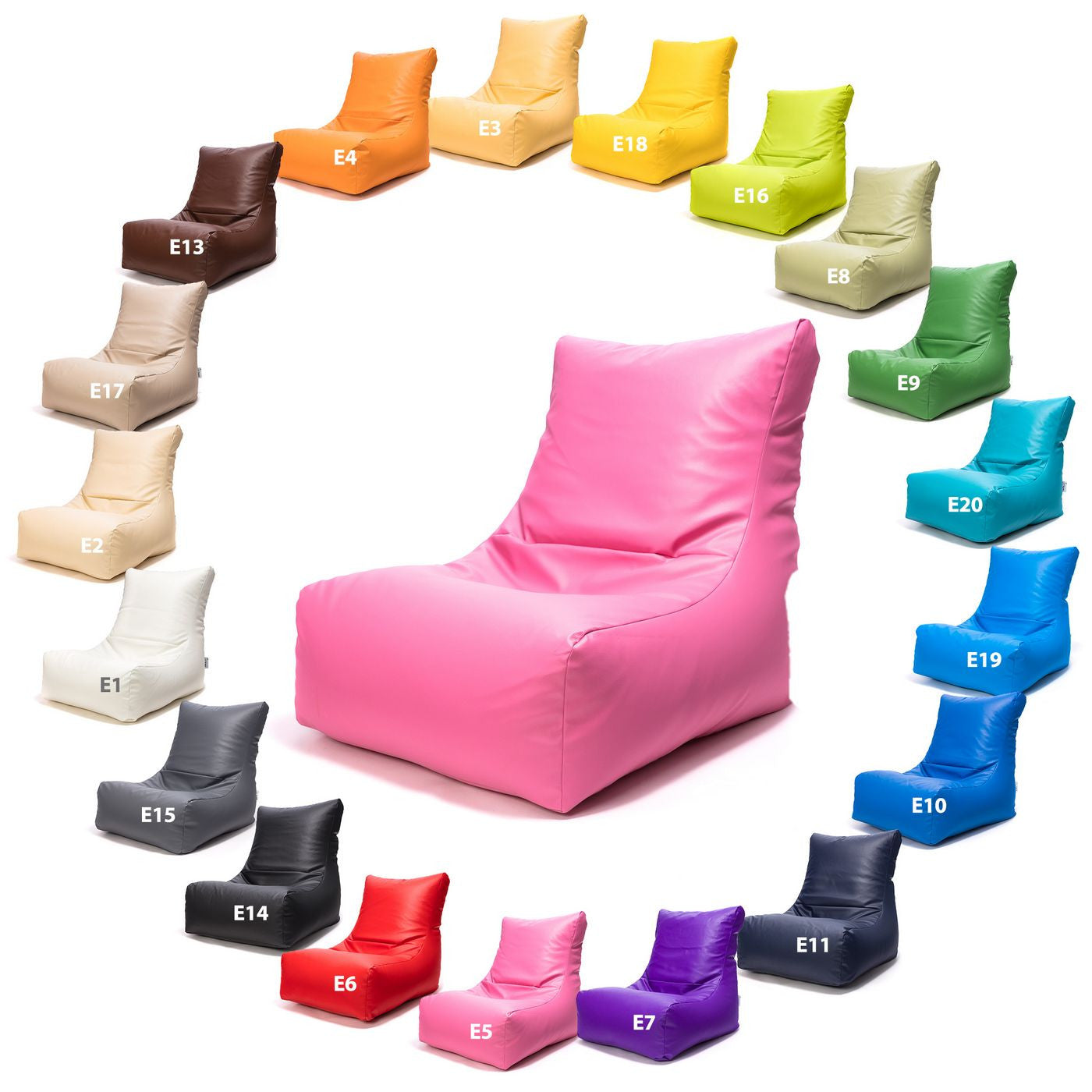 Sakura Pouf Poltrona Sacco seduta in ecopelle schienale alto