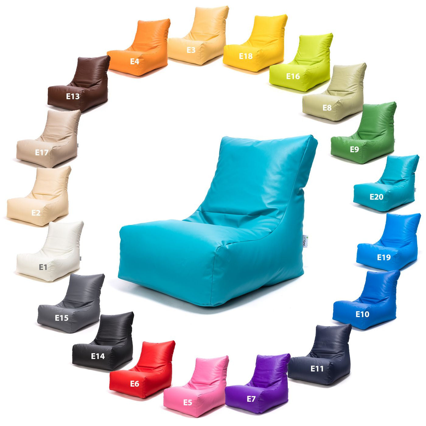Sakura Pouf Poltrona Sacco seduta in ecopelle schienale alto