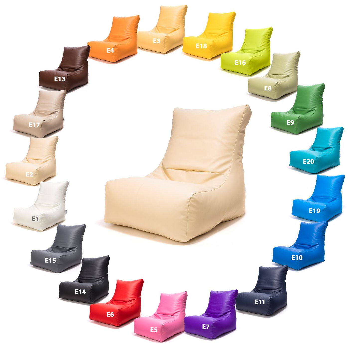 Sakura Pouf Poltrona Sacco seduta in ecopelle schienale alto