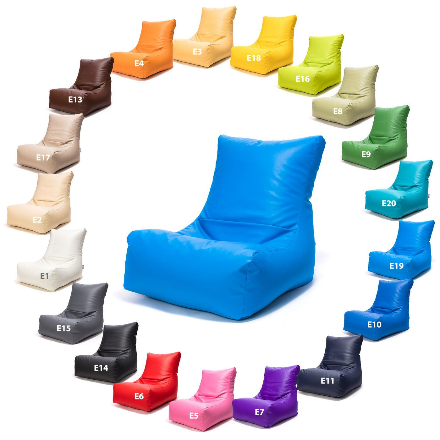 Sakura Pouf Poltrona Sacco seduta in ecopelle schienale alto