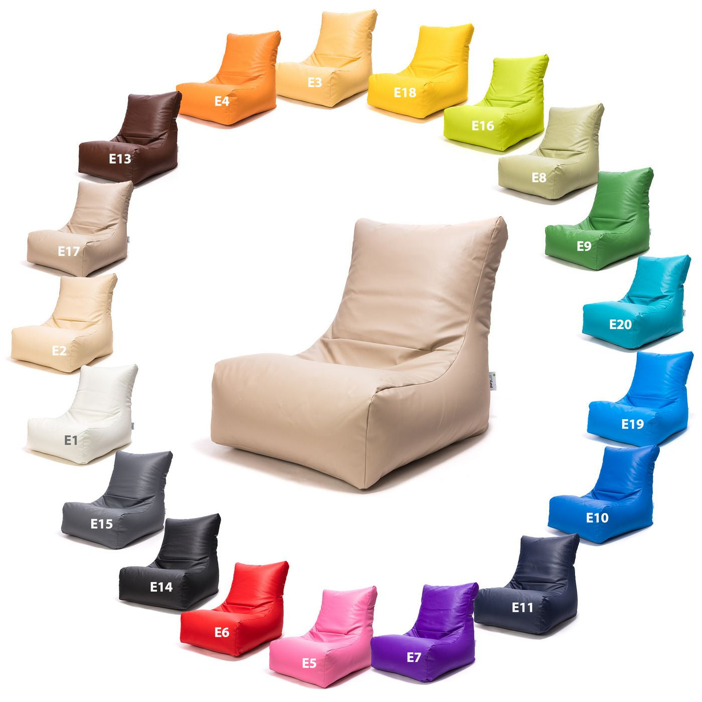 Sakura Pouf Poltrona Sacco seduta in ecopelle schienale alto