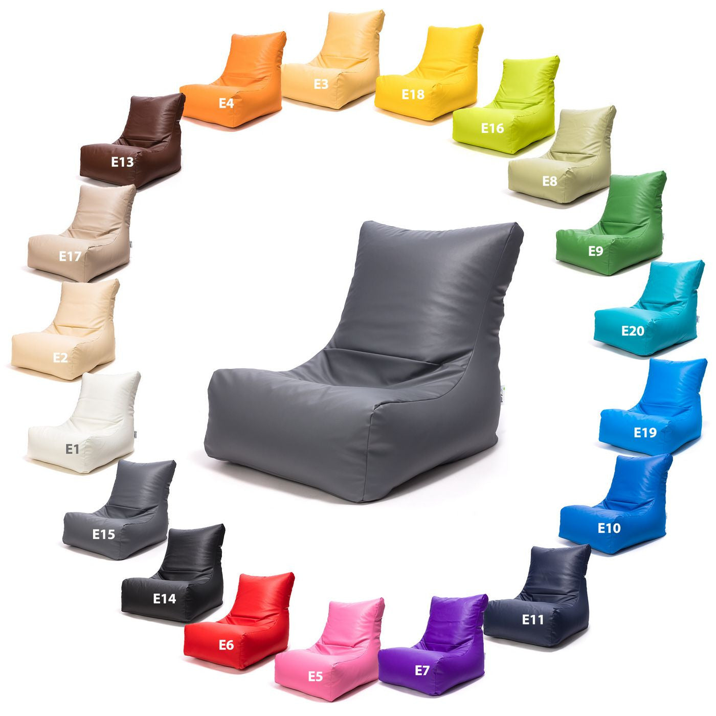 Sakura Pouf Poltrona Sacco seduta in ecopelle schienale alto
