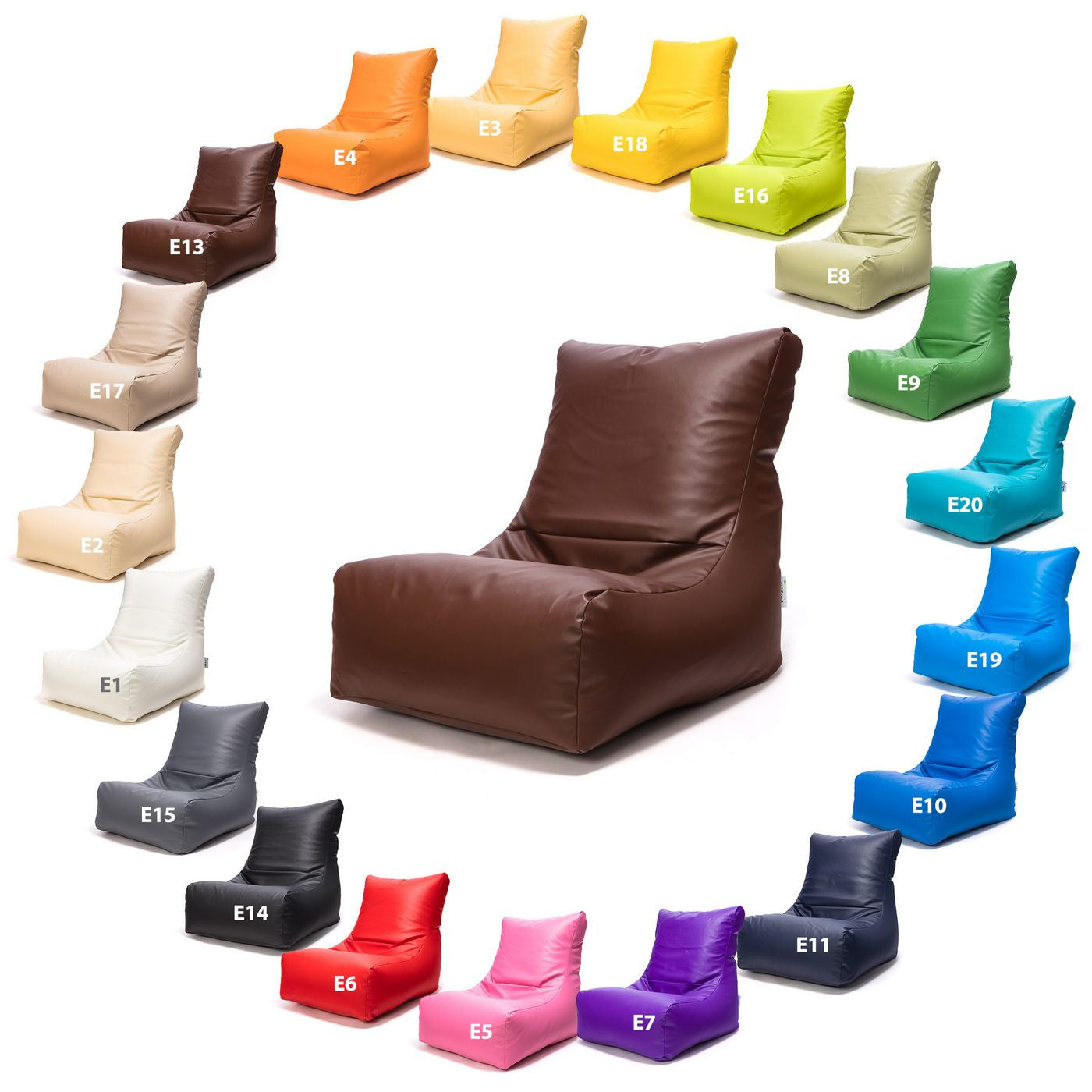 Sakura Pouf Poltrona Sacco seduta in ecopelle schienale alto