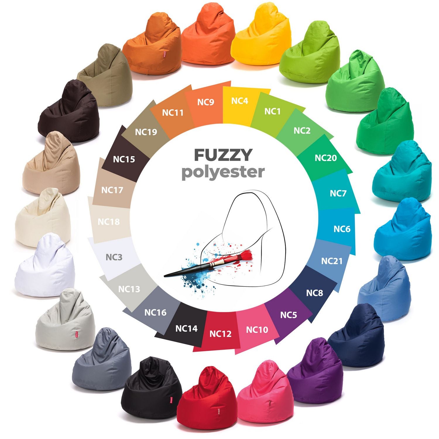 Pouf poltrona sacco fuzzy poliestere