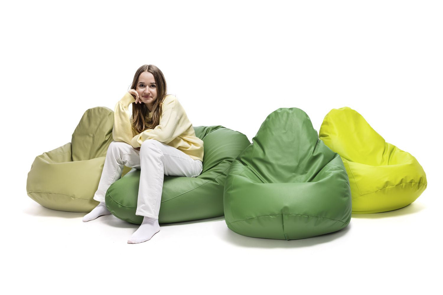 Pouf poltrona sacco fuzzy ecopelle