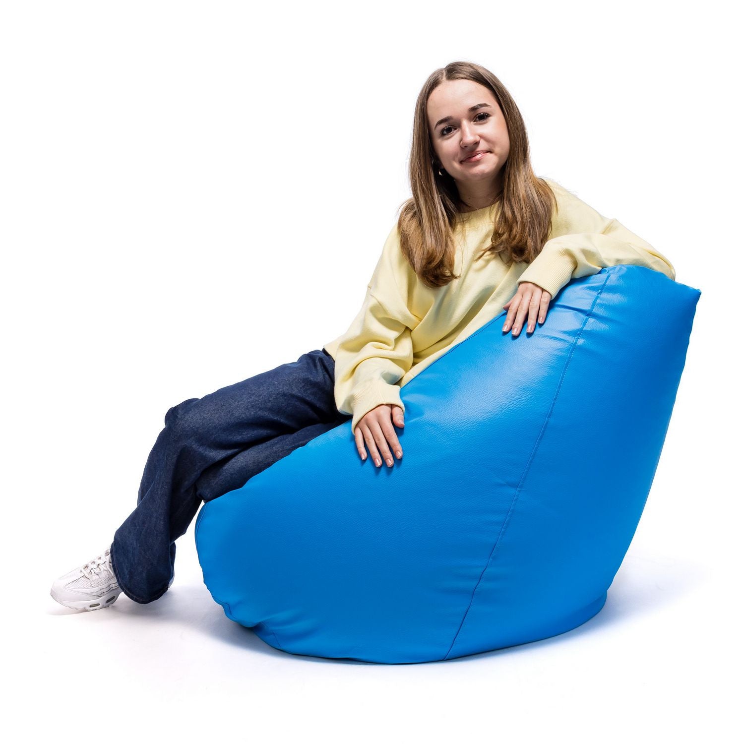 Pouf poltrona sacco fuzzy ecopelle