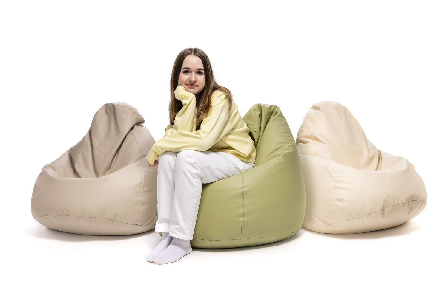 Pouf poltrona sacco fuzzy ecopelle