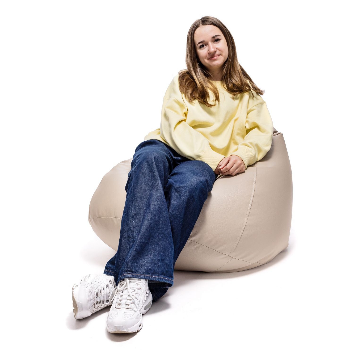 Pouf poltrona sacco fuzzy ecopelle