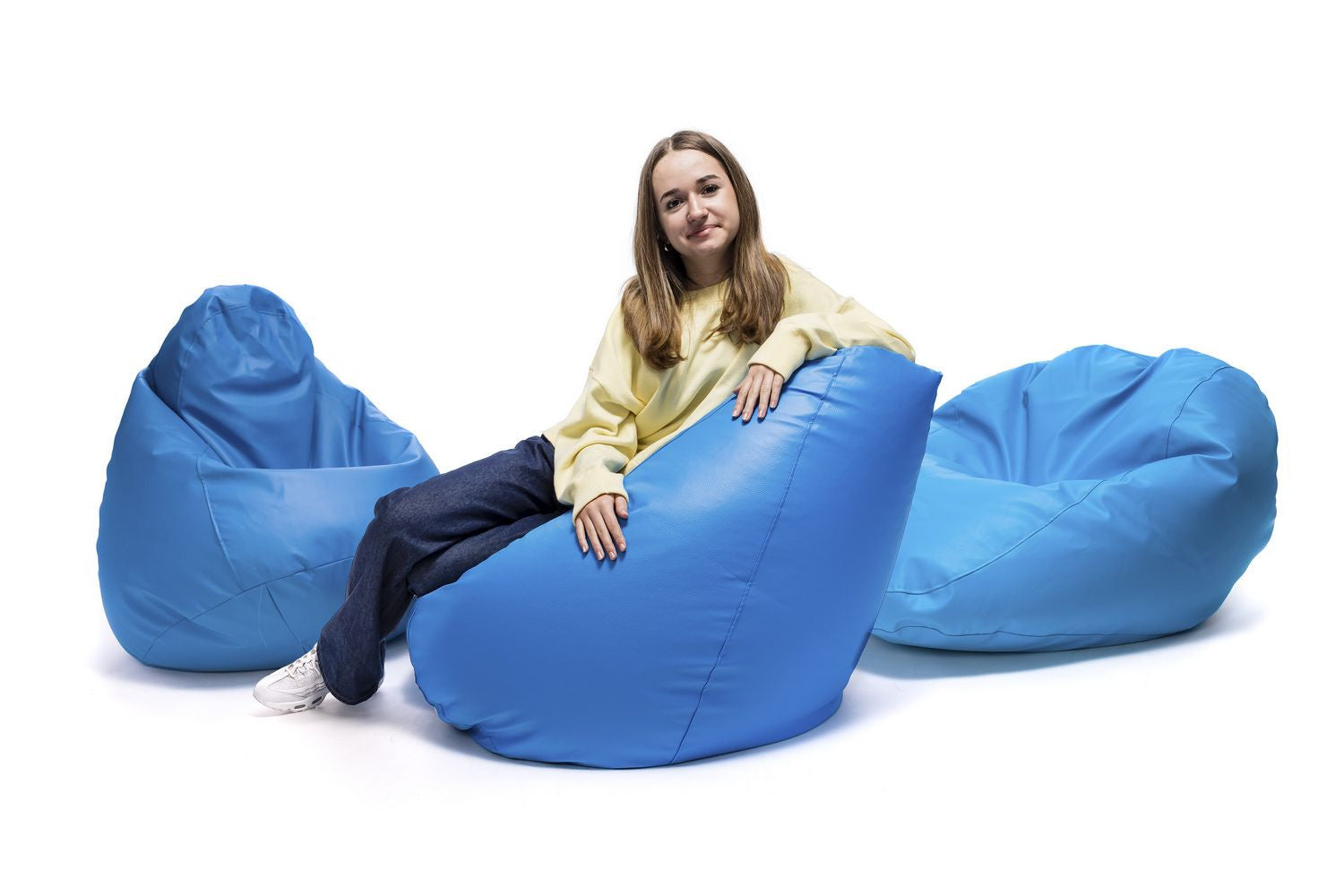 Pouf poltrona sacco fuzzy ecopelle