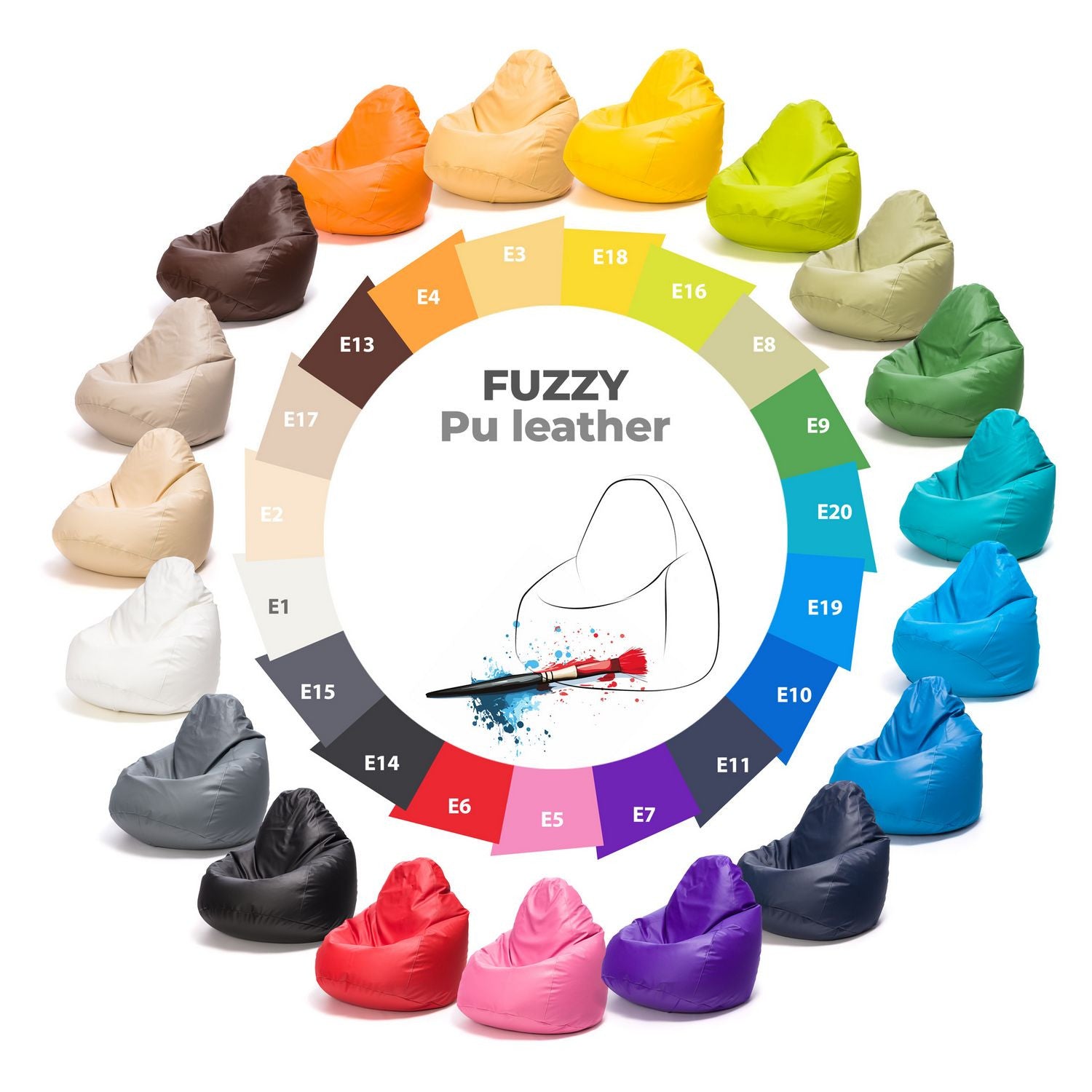 Pouf poltrona sacco fuzzy ecopelle