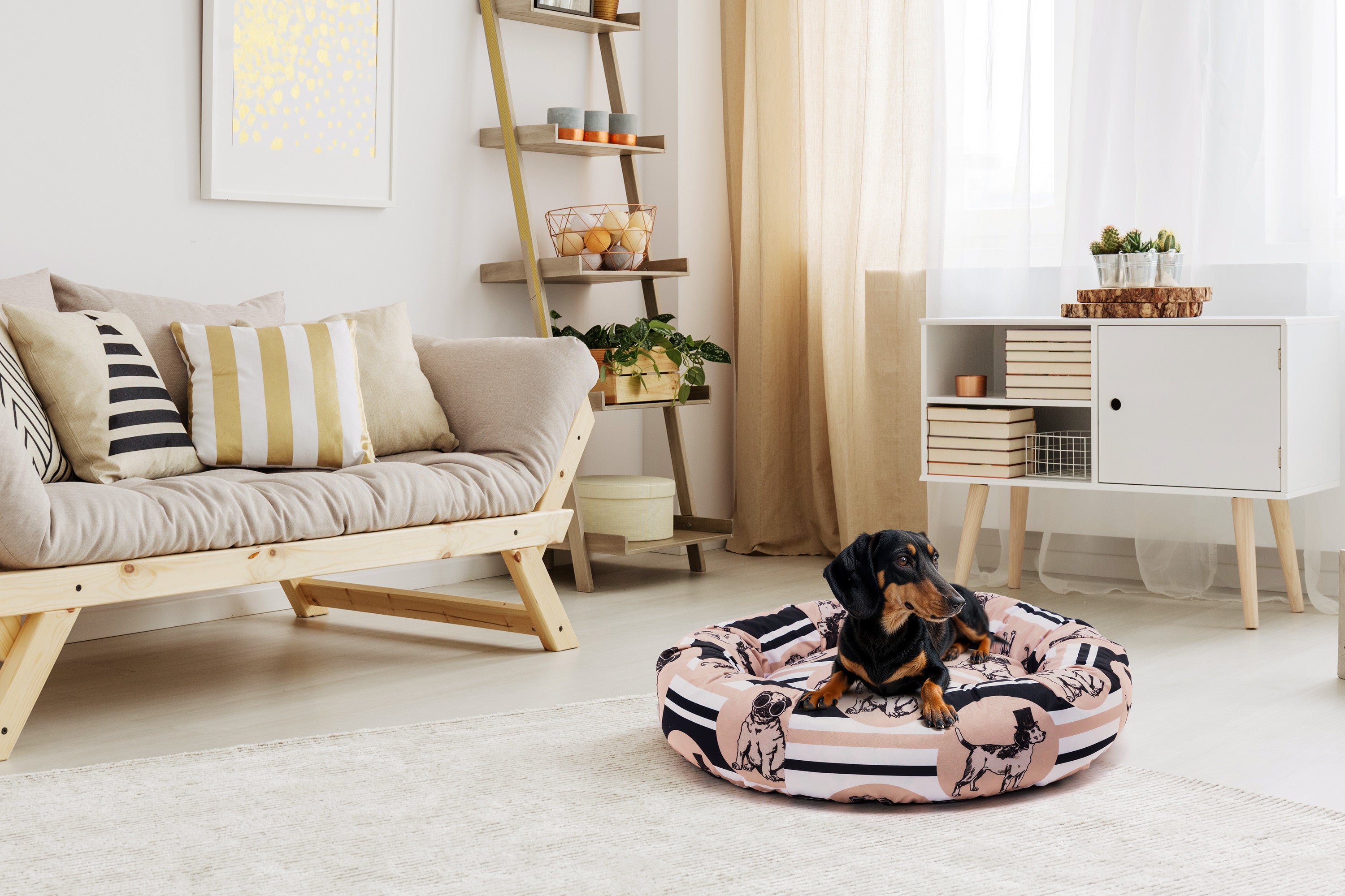 Pouf Cuccia Rotonda Fantasie Allegre e Sfoderabile