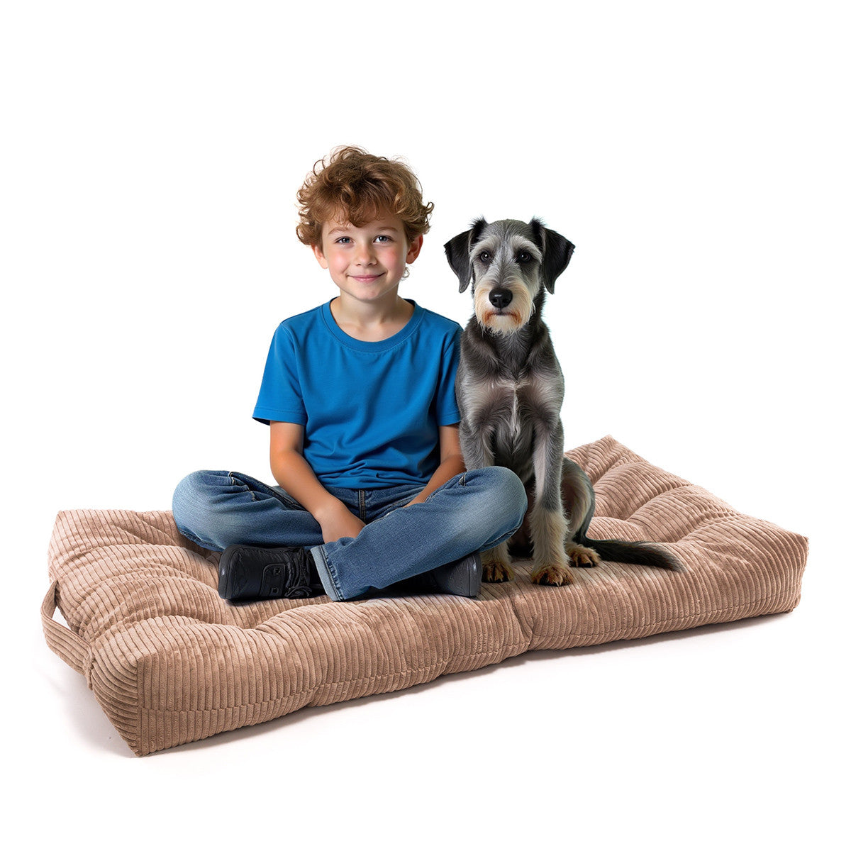 Pouf Cuccia Trapuntato XL in Velluto a Coste Sfoderabile