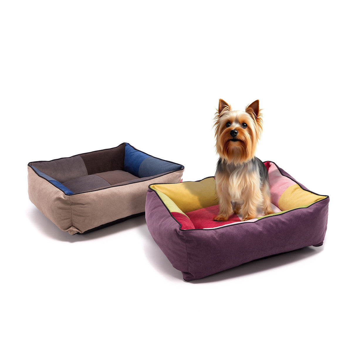 Pouf Cuccia Patchwork in Microfibra Sfoderabile