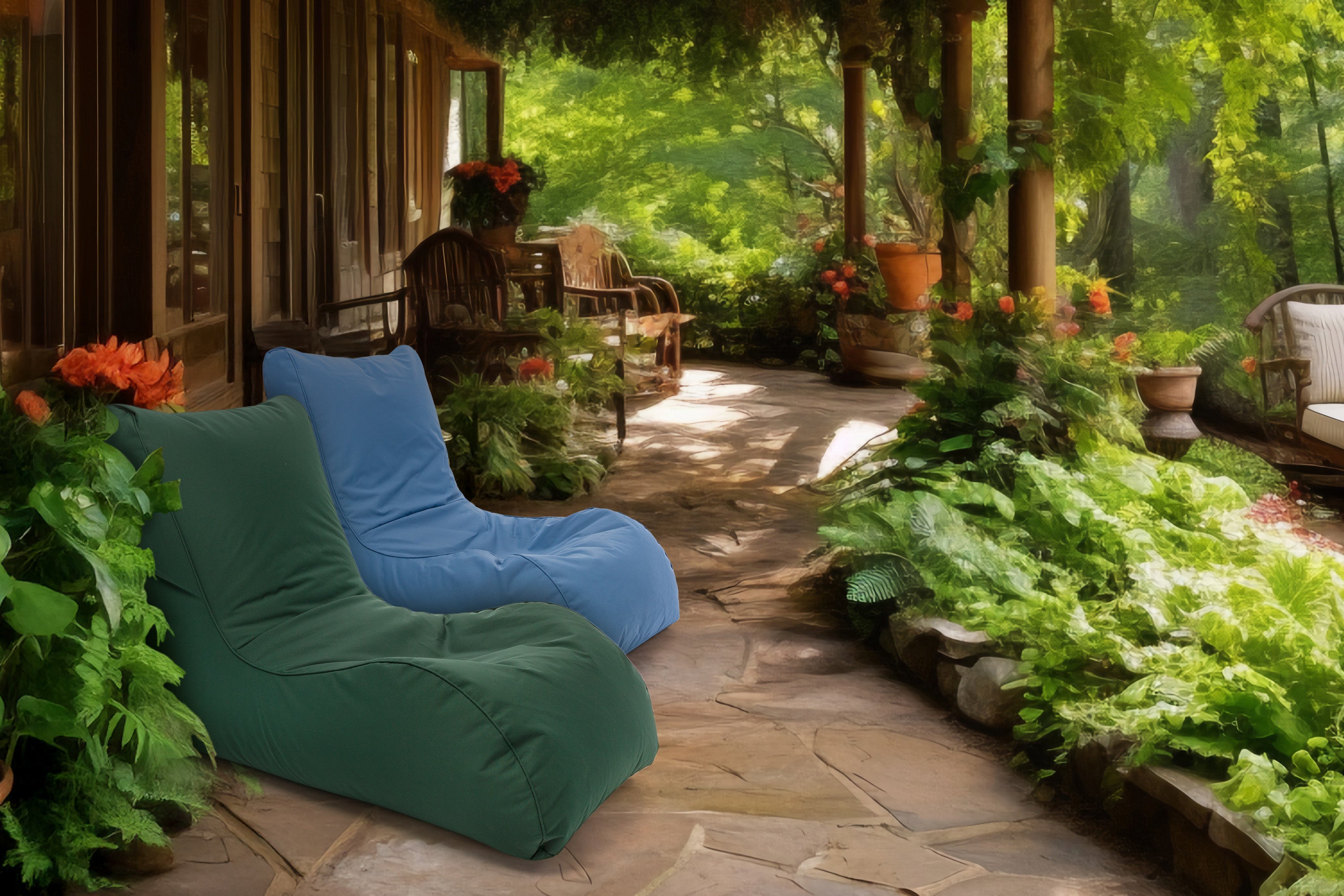 Pouf Poltrona Chaise Longue in Tessuto Waterproof