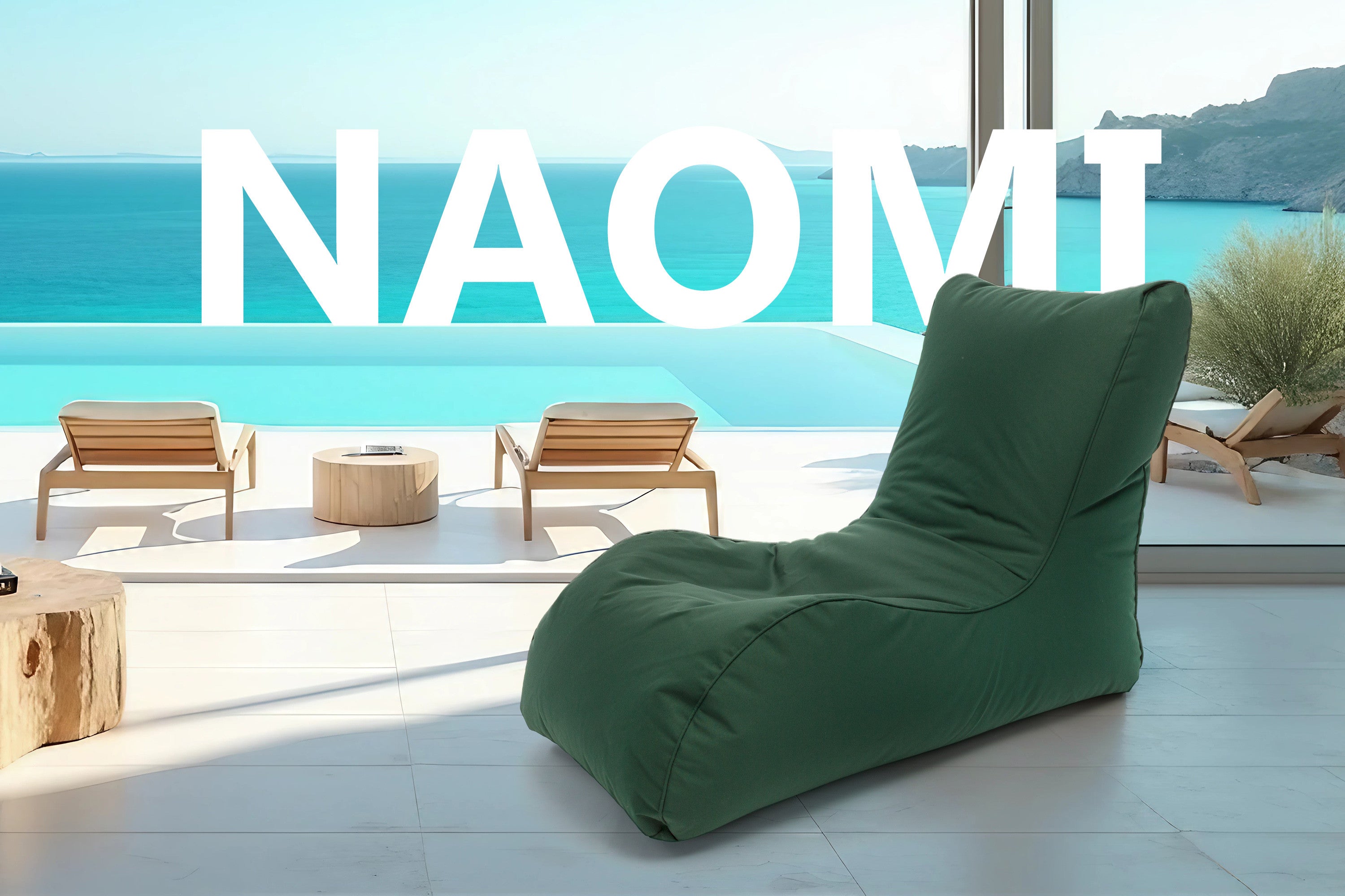 Pouf Poltrona Chaise Longue in Tessuto Waterproof