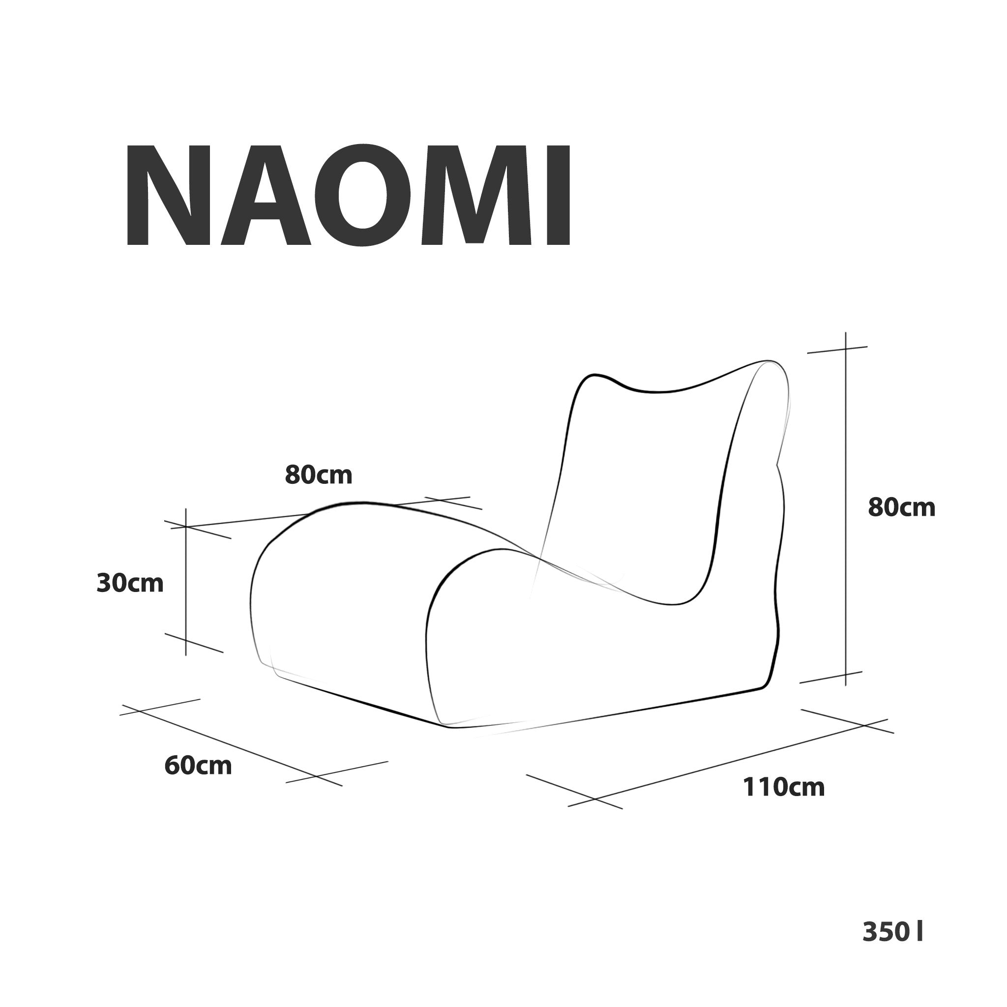 Pouf Poltrona Chaise Longue in Poliestere