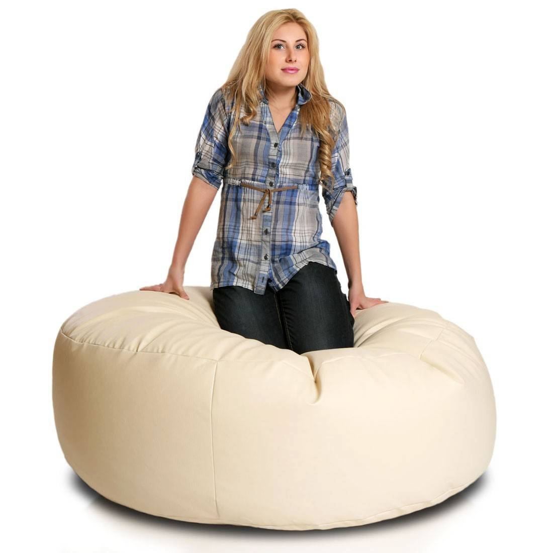 COVER POUF ROTONDO MORBIDO ISLAND ECOPELLE
