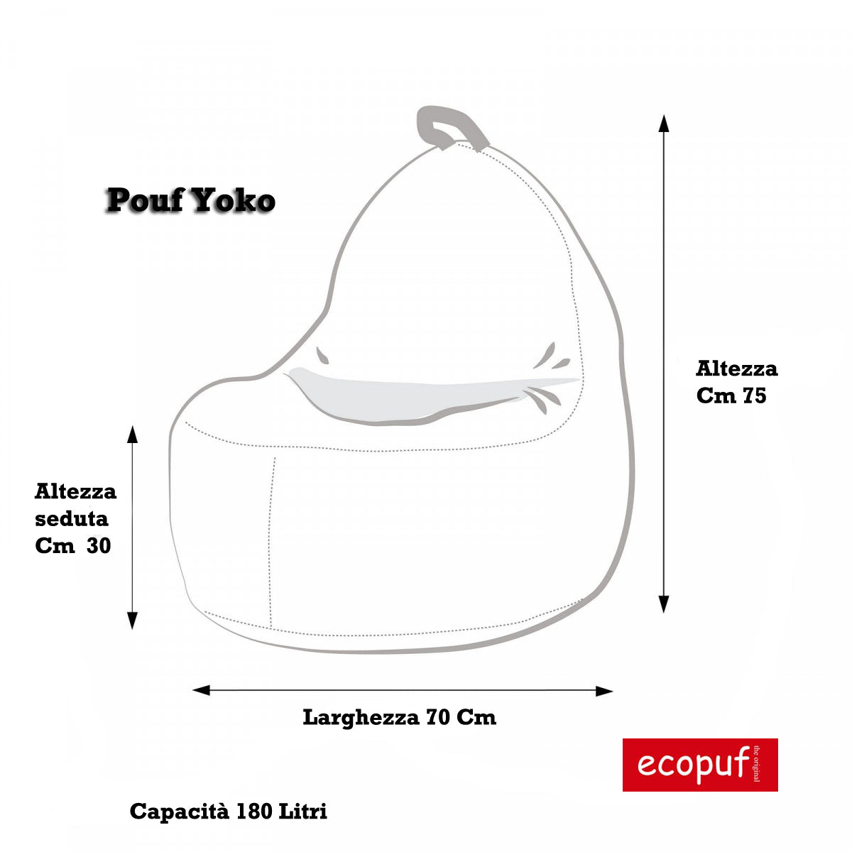 POLTRONA POUF SEDUTA YOKO ECOPELLE
