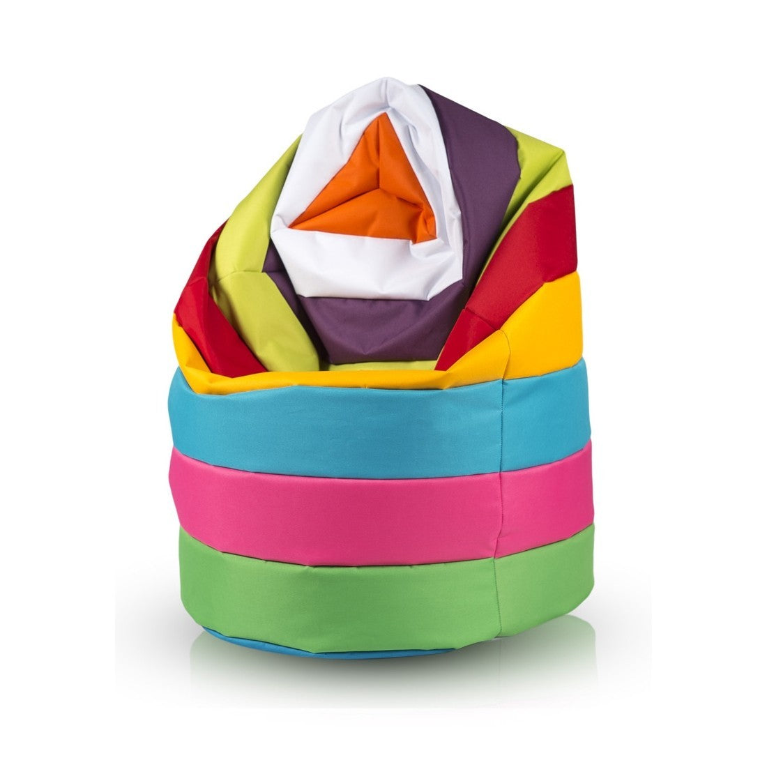 POUF SACCO L PATCHWORK RIGHE ECOPELLE