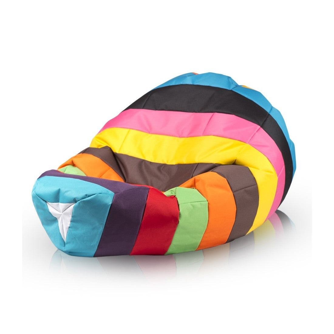 POUF SACCO L PATCHWORK RIGHE ECOPELLE